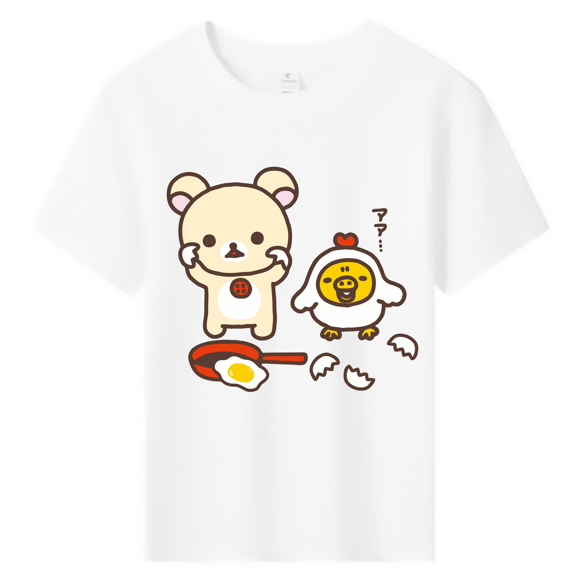 （画像用） リラックマ リラックマ キイロイトリ Rilakkuma Korilakkuma Kiiroitori 綿100％キッズTシャツ（フロントプリント）
