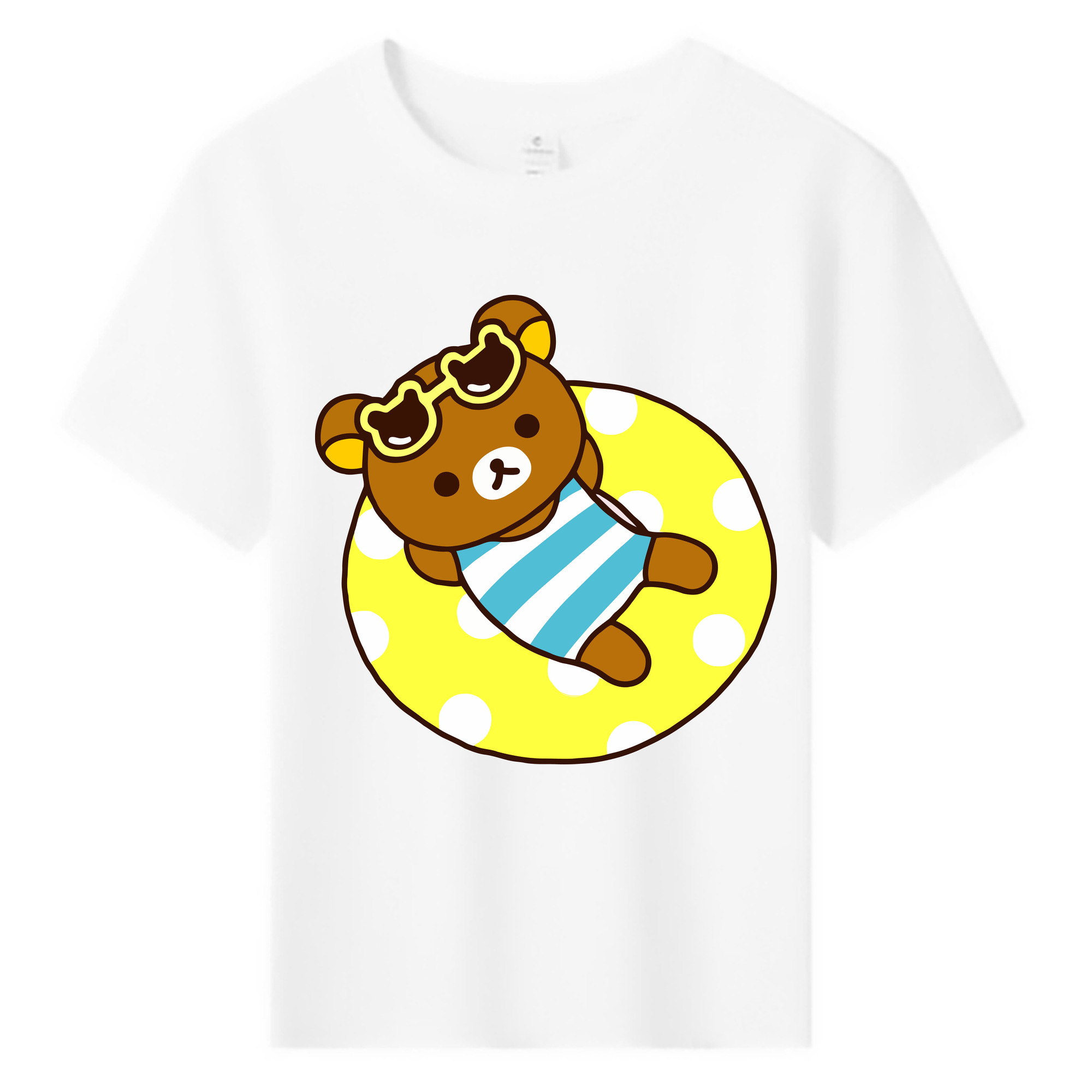 （画像用） リラックマ リラックマ キイロイトリ Rilakkuma Korilakkuma Kiiroitori 綿100％キッズTシャツ（フロントプリント）