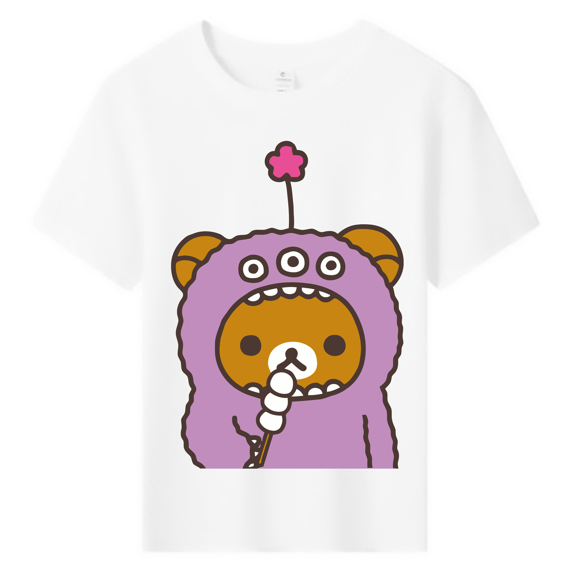 （画像用） リラックマ リラックマ キイロイトリ Rilakkuma Korilakkuma Kiiroitori 綿100％キッズTシャツ（フロントプリント）