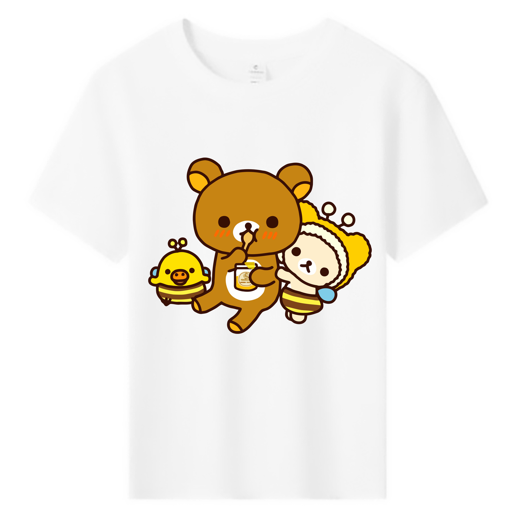 （画像用） リラックマ リラックマ キイロイトリ Rilakkuma Korilakkuma Kiiroitori 綿100％キッズTシャツ（フロントプリント）