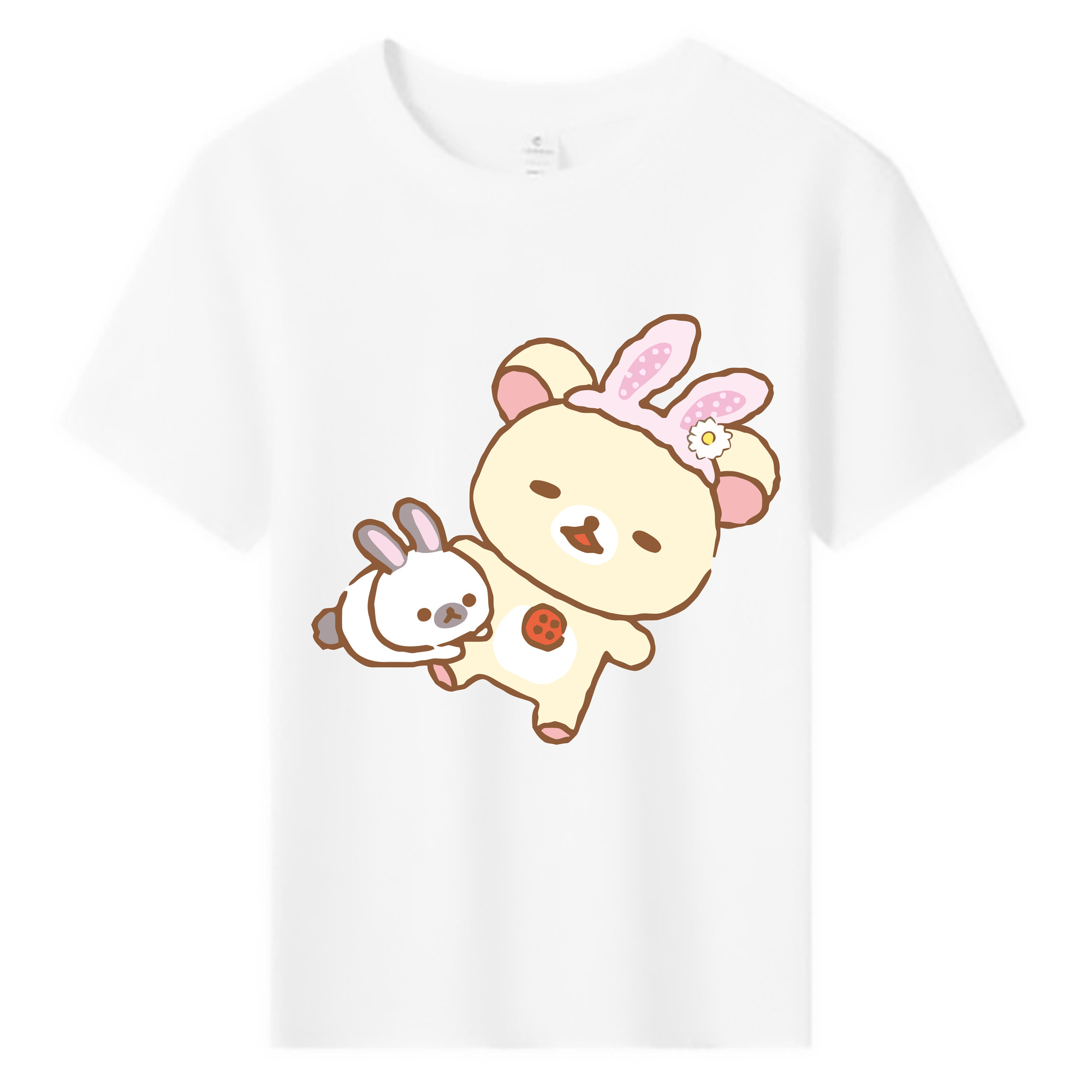 （画像用） リラックマ リラックマ キイロイトリ Rilakkuma Korilakkuma Kiiroitori 綿100％キッズTシャツ（フロントプリント）
