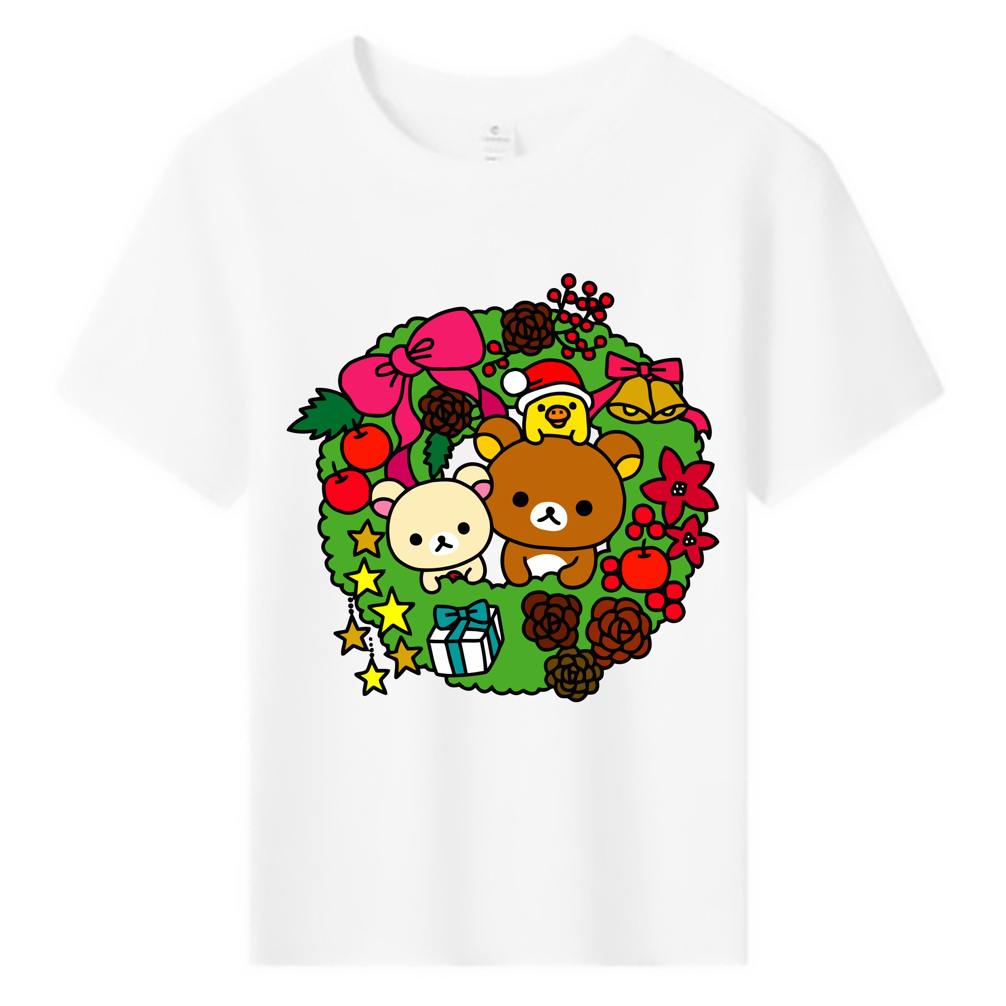 （画像用） リラックマ リラックマ キイロイトリ Rilakkuma Korilakkuma Kiiroitori 綿100％キッズTシャツ（フロントプリント）