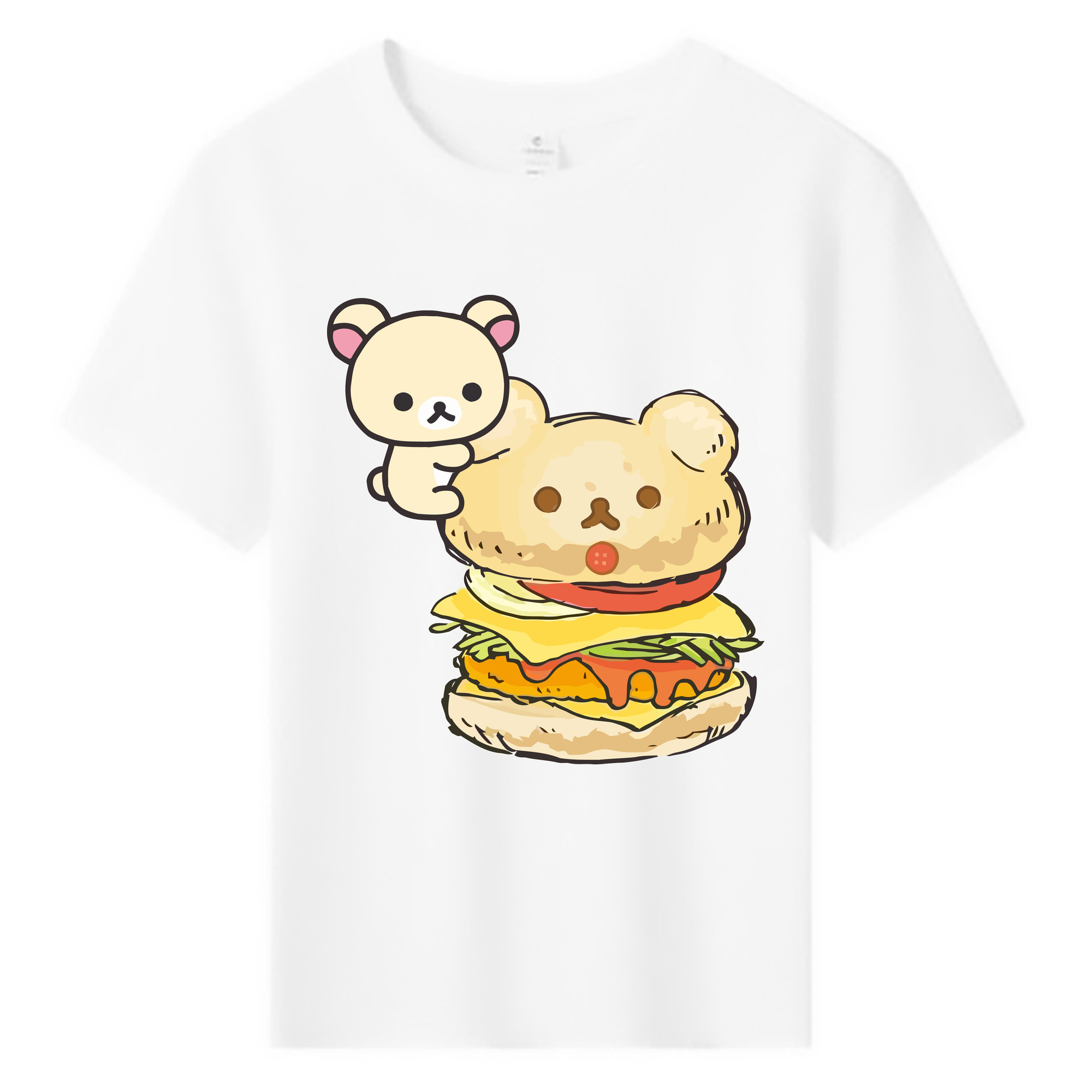 （画像用） リラックマ リラックマ キイロイトリ Rilakkuma Korilakkuma Kiiroitori 綿100％キッズTシャツ（フロントプリント）