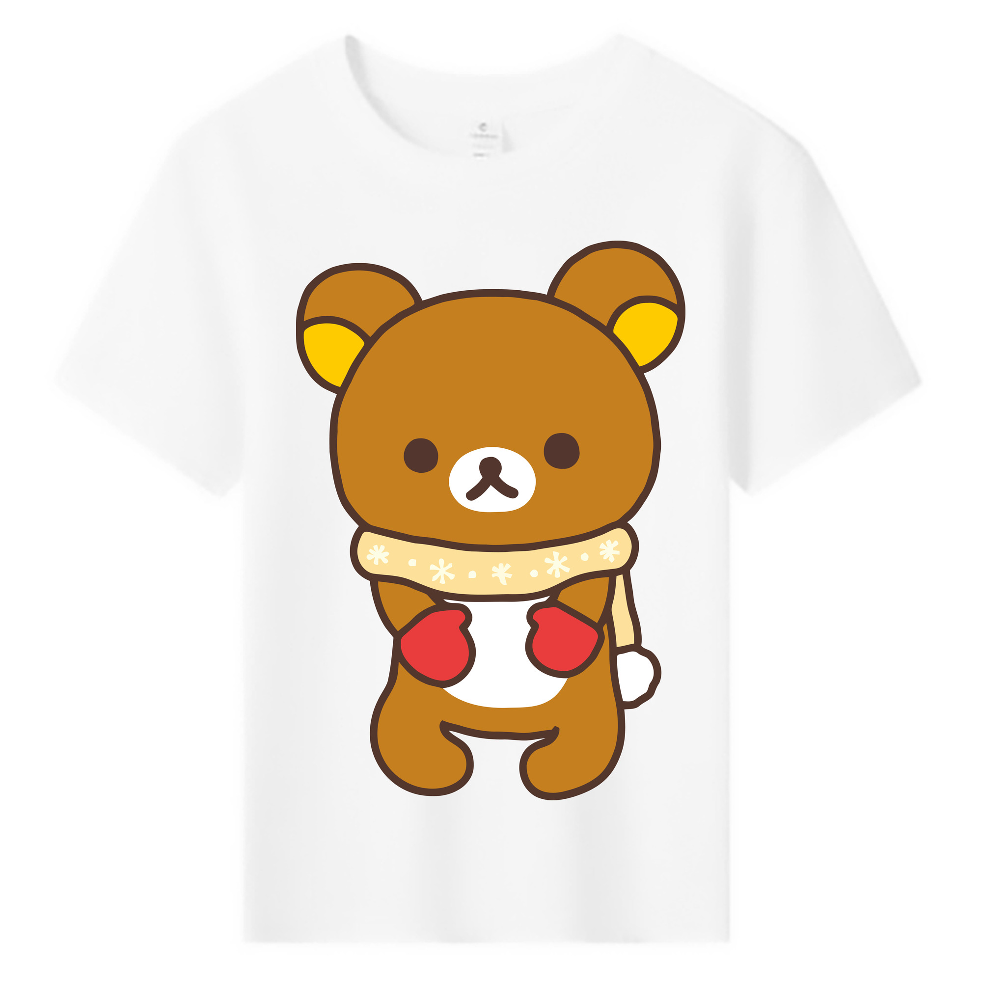 （画像用） リラックマ リラックマ キイロイトリ Rilakkuma Korilakkuma Kiiroitori 綿100％キッズTシャツ（フロントプリント）
