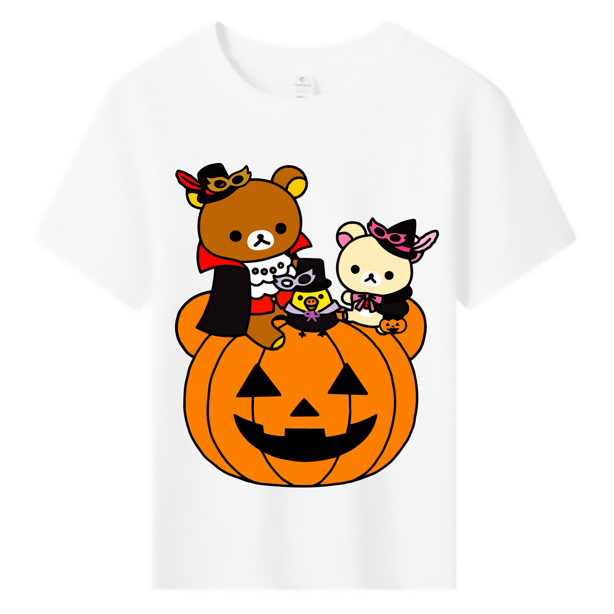 （画像用） リラックマ リラックマ キイロイトリ Rilakkuma Korilakkuma Kiiroitori 綿100％キッズTシャツ（フロントプリント）