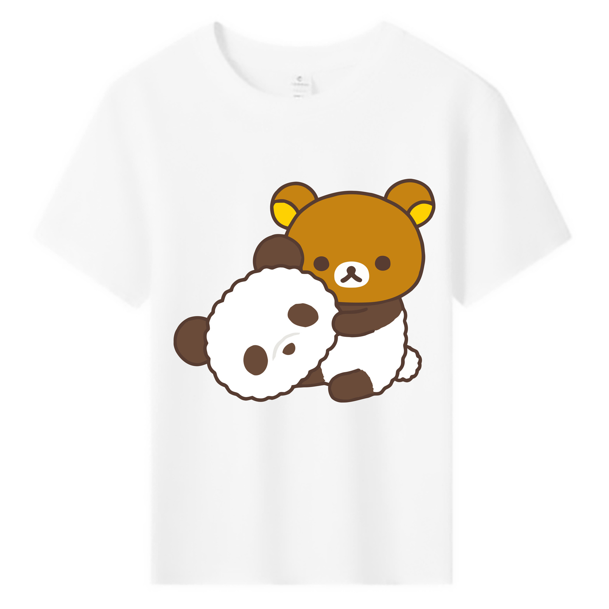 （画像用） リラックマ リラックマ キイロイトリ Rilakkuma Korilakkuma Kiiroitori 綿100％キッズTシャツ（フロントプリント）