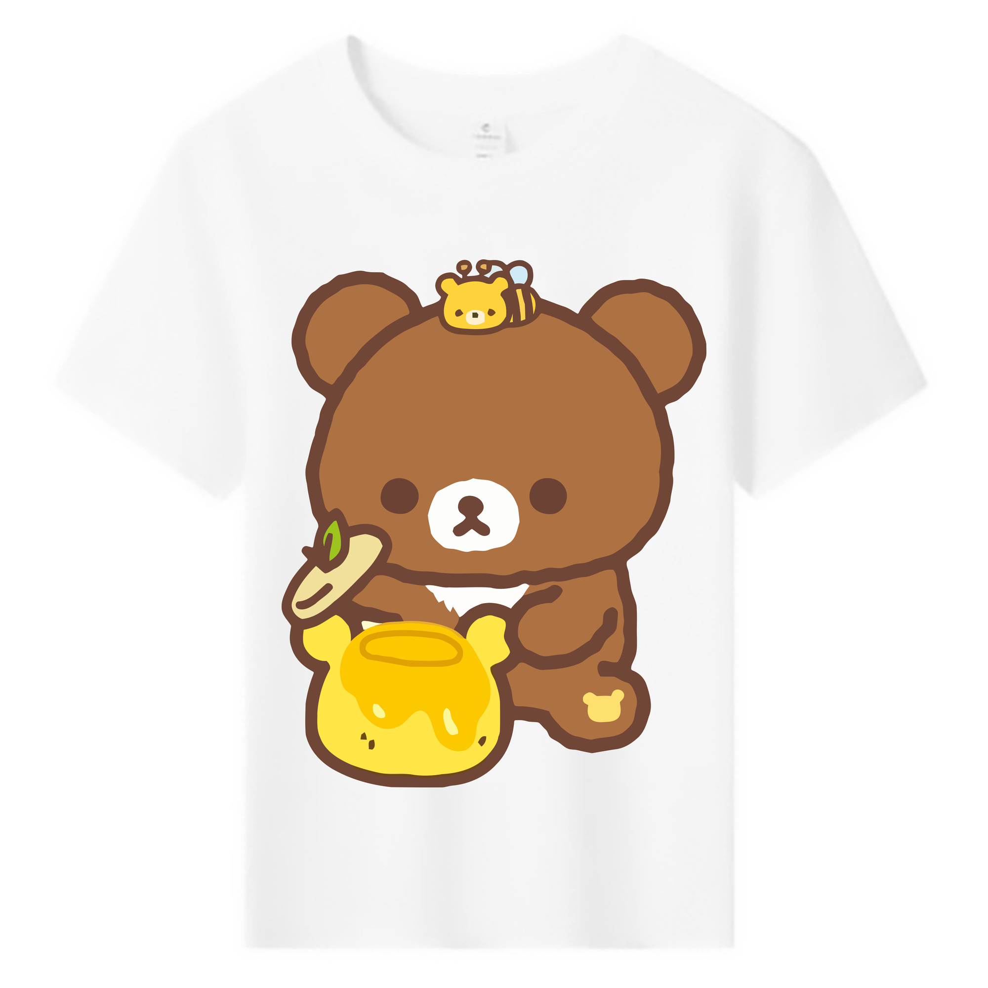 （画像用） リラックマ リラックマ キイロイトリ Rilakkuma Korilakkuma Kiiroitori 綿100％キッズTシャツ（フロントプリント）