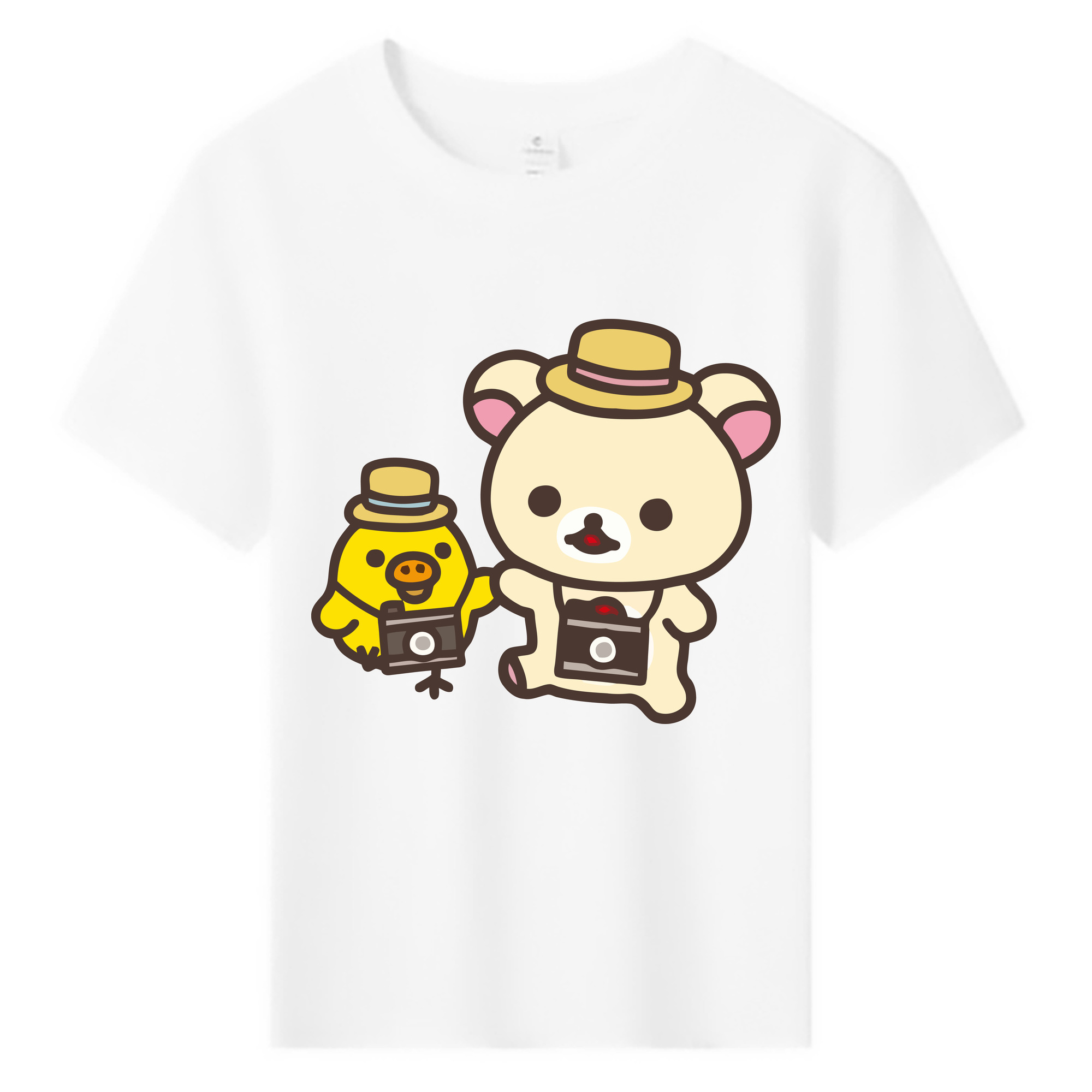 （画像用） リラックマ リラックマ キイロイトリ Rilakkuma Korilakkuma Kiiroitori 綿100％キッズTシャツ（フロントプリント）