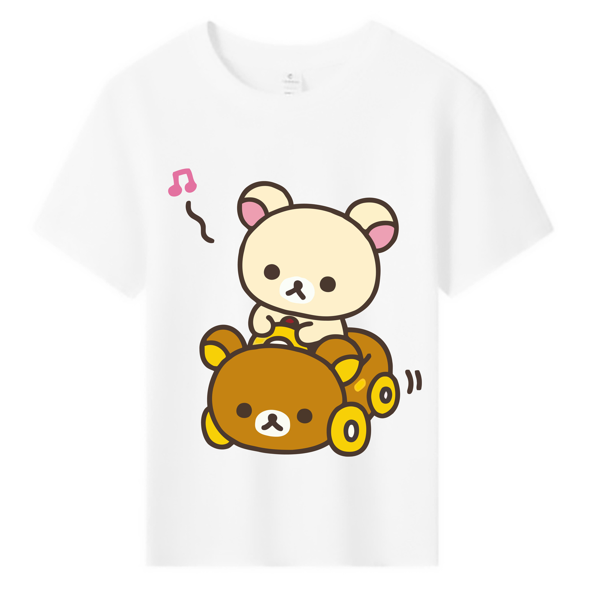 （画像用） リラックマ リラックマ キイロイトリ Rilakkuma Korilakkuma Kiiroitori 綿100％キッズTシャツ（フロントプリント）