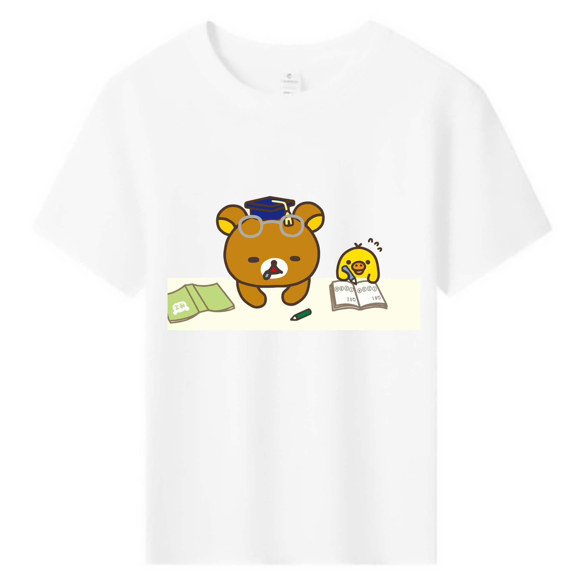 （画像用） リラックマ リラックマ キイロイトリ Rilakkuma Korilakkuma Kiiroitori 綿100％キッズTシャツ（フロントプリント）