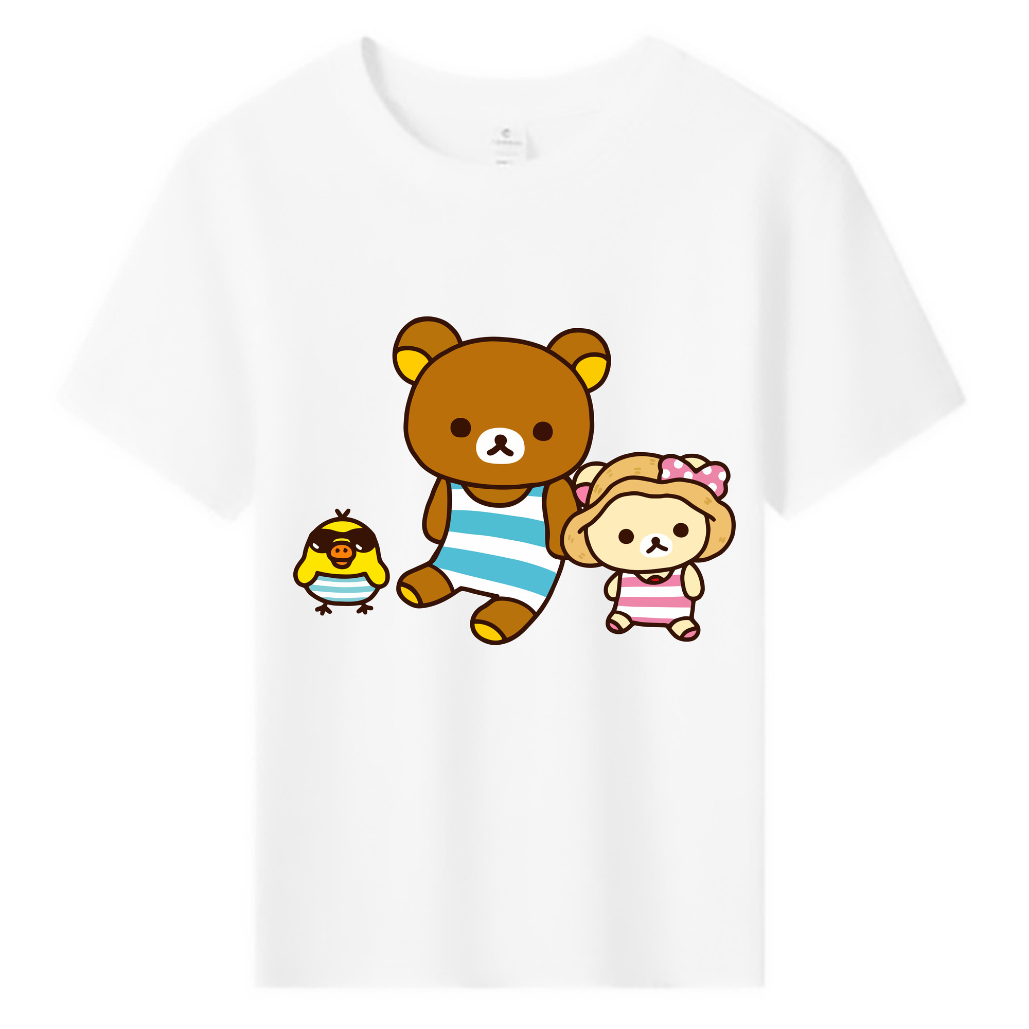（画像用） リラックマ リラックマ キイロイトリ Rilakkuma Korilakkuma Kiiroitori 綿100％キッズTシャツ（フロントプリント）