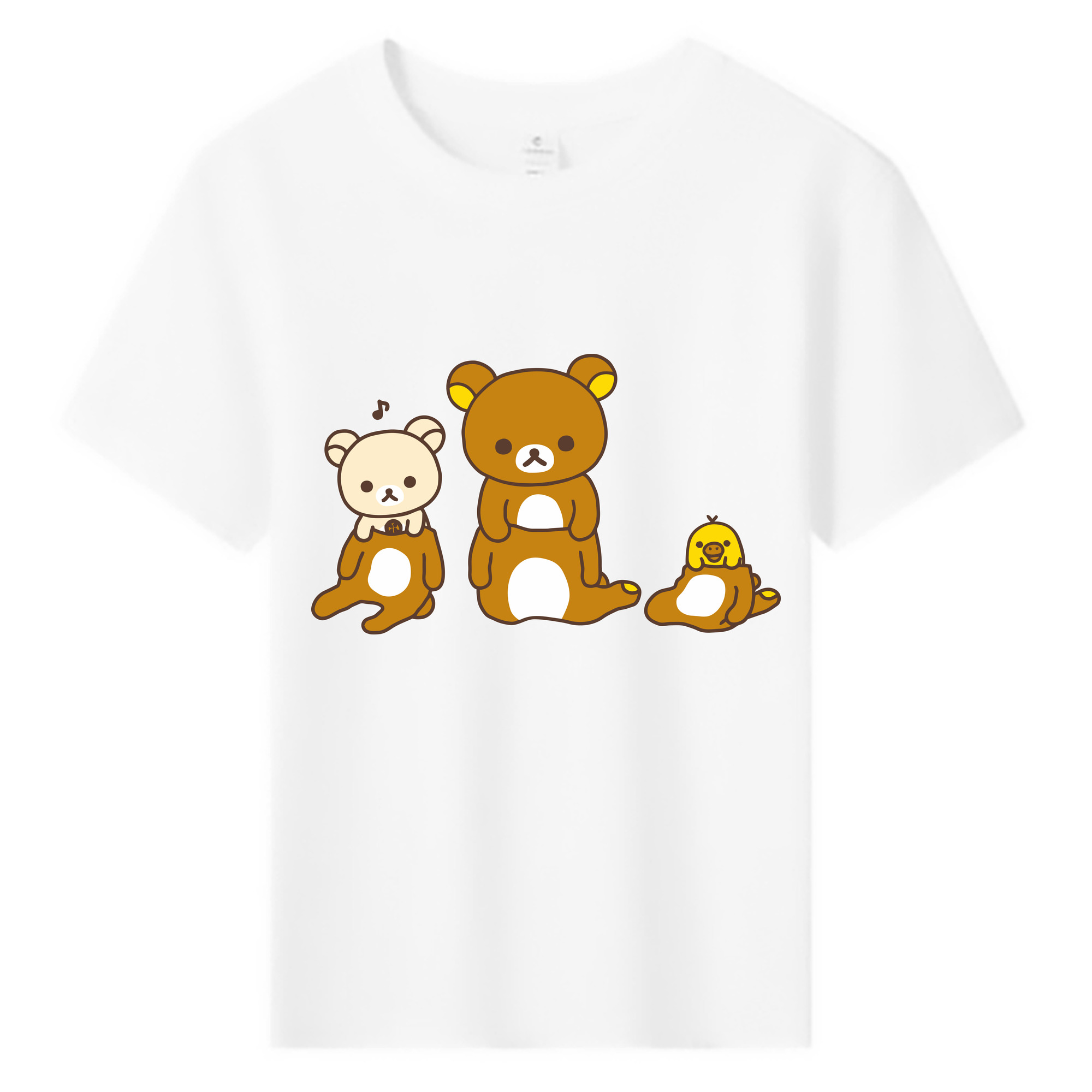 （画像用） リラックマ リラックマ キイロイトリ Rilakkuma Korilakkuma Kiiroitori 綿100％キッズTシャツ（フロントプリント）