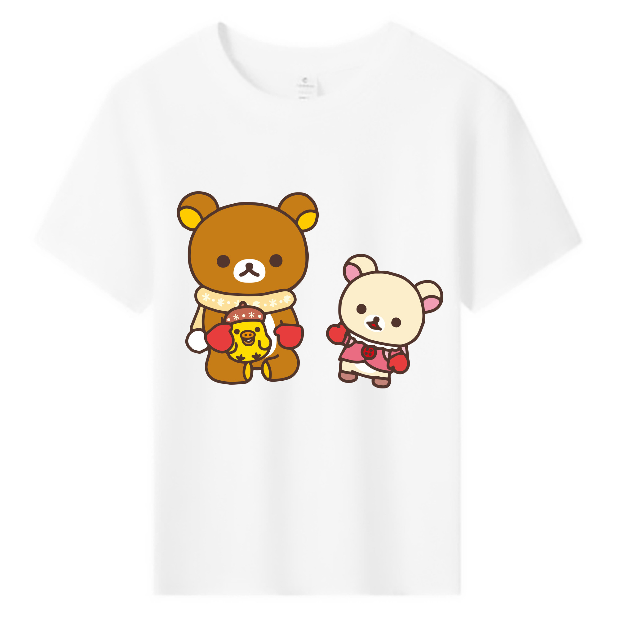（画像用） リラックマ リラックマ キイロイトリ Rilakkuma Korilakkuma Kiiroitori 綿100％キッズTシャツ（フロントプリント）