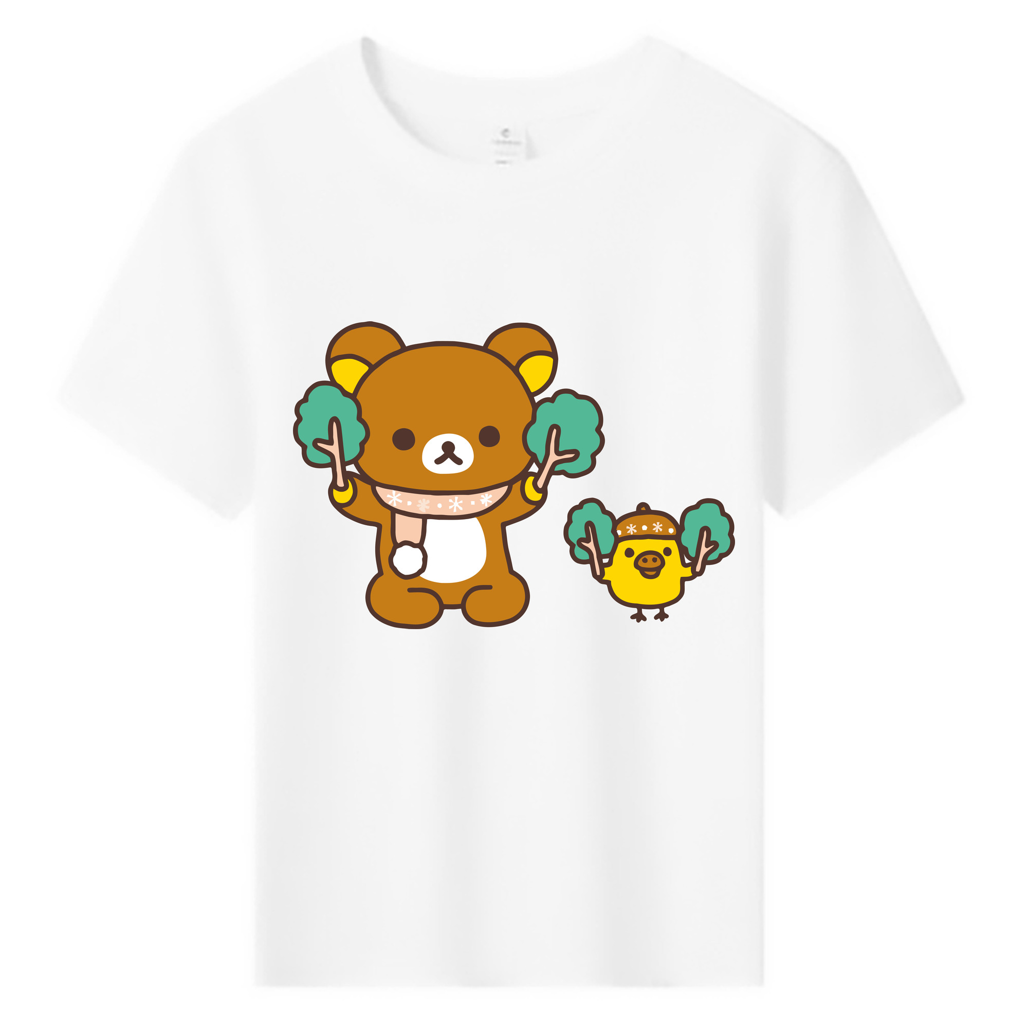 （画像用） リラックマ リラックマ キイロイトリ Rilakkuma Korilakkuma Kiiroitori 綿100％キッズTシャツ（フロントプリント）