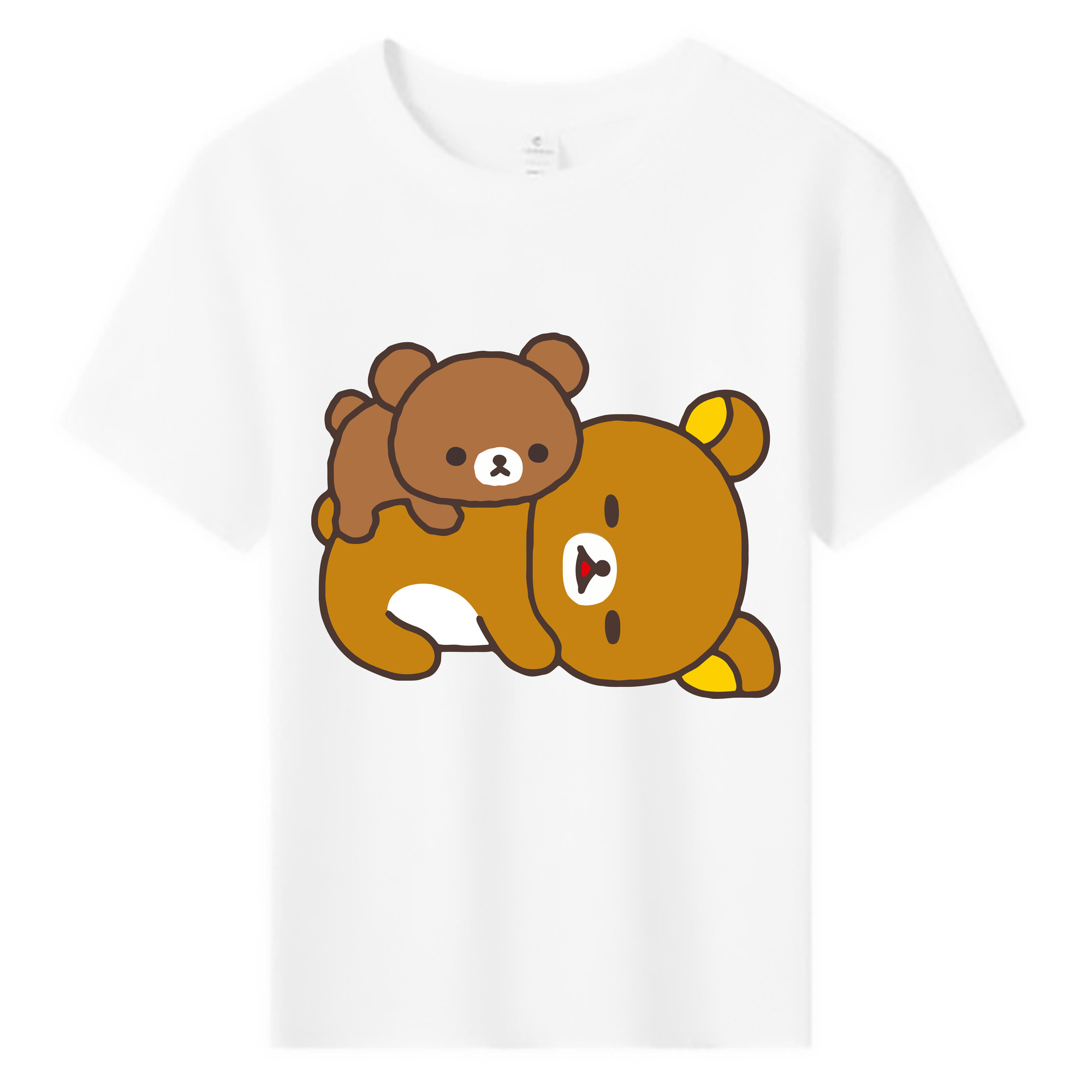 （画像用） リラックマ リラックマ キイロイトリ Rilakkuma Korilakkuma Kiiroitori 綿100％キッズTシャツ（フロントプリント）