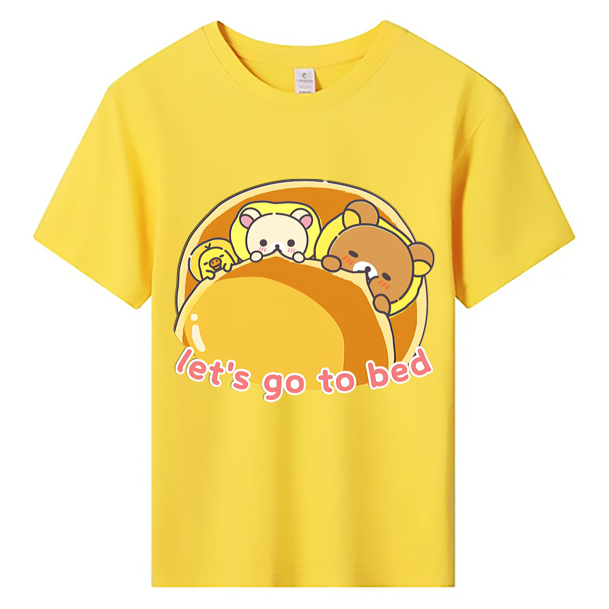 （画像用） リラックマ リラックマ キイロイトリ Rilakkuma Korilakkuma Kiiroitori 綿100％キッズTシャツ（フロントプリント）