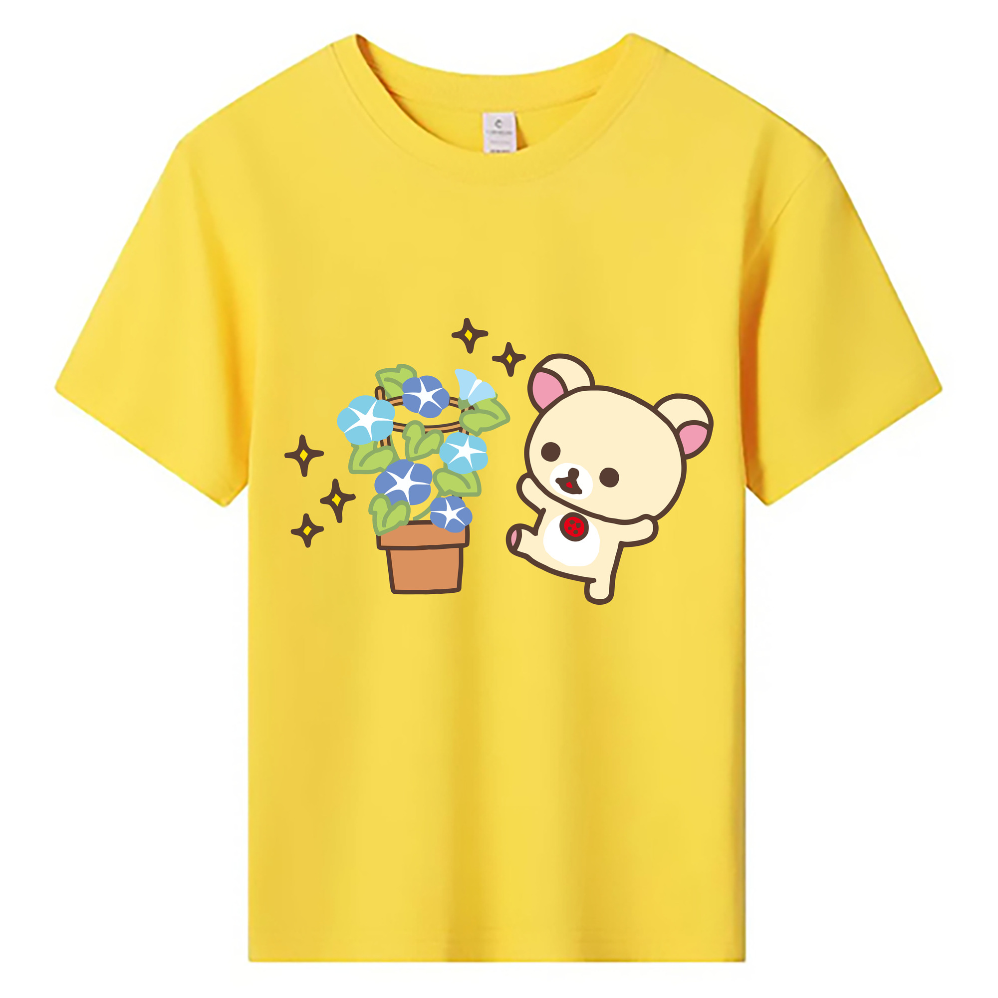 （画像用） リラックマ リラックマ キイロイトリ Rilakkuma Korilakkuma Kiiroitori 綿100％キッズTシャツ（フロントプリント）