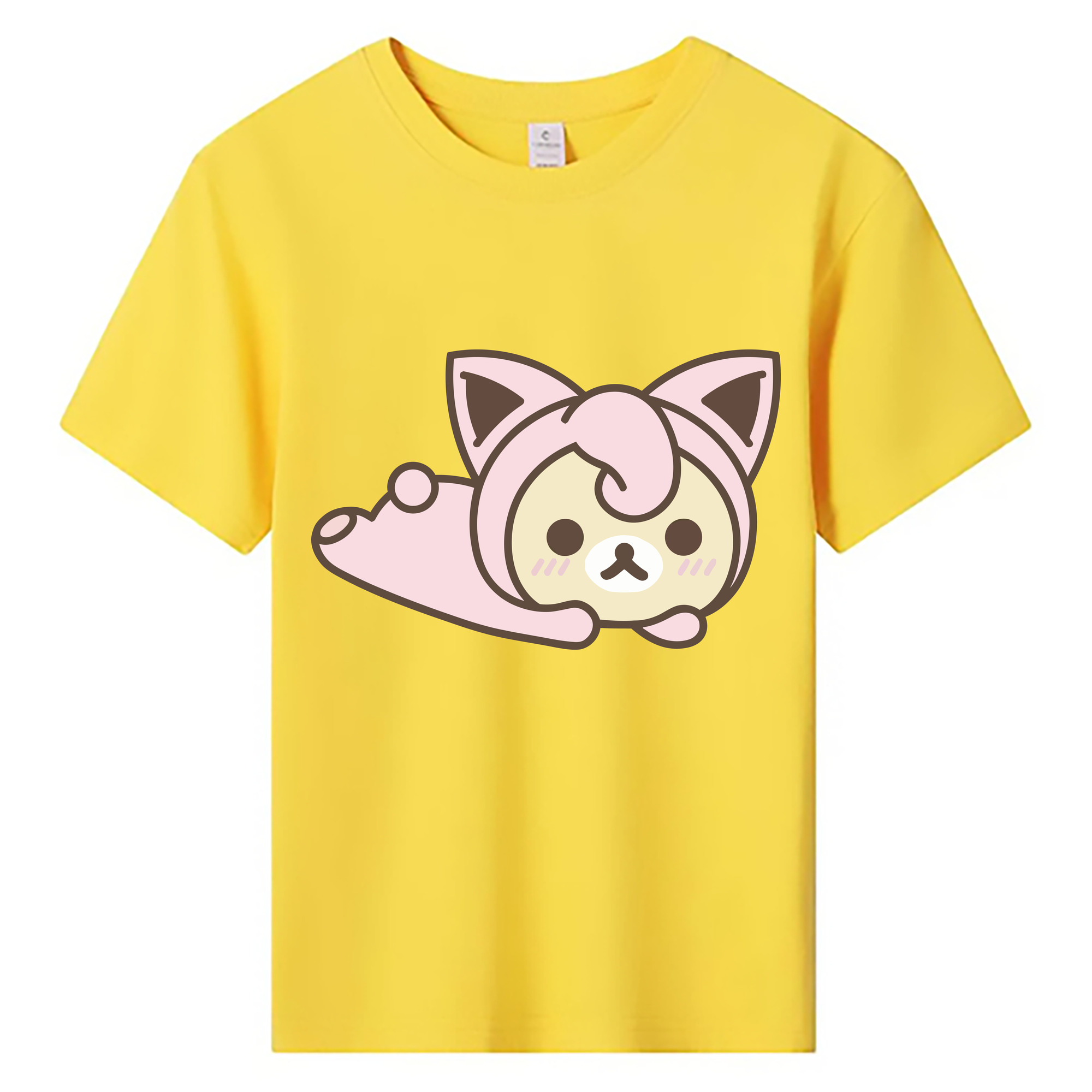 （画像用） リラックマ リラックマ キイロイトリ Rilakkuma Korilakkuma Kiiroitori 綿100％キッズTシャツ（フロントプリント）
