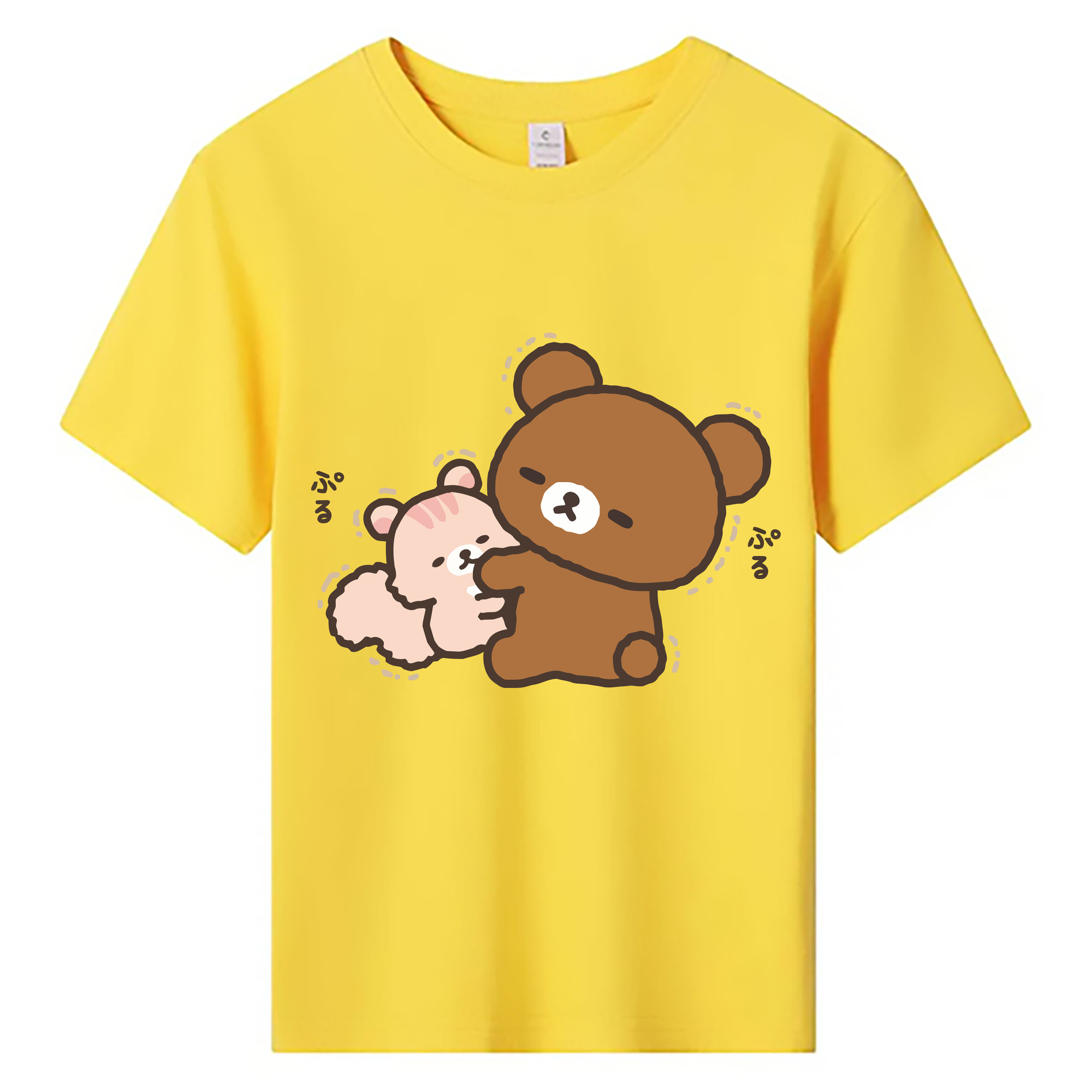 （画像用） リラックマ リラックマ キイロイトリ Rilakkuma Korilakkuma Kiiroitori 綿100％キッズTシャツ（フロントプリント）