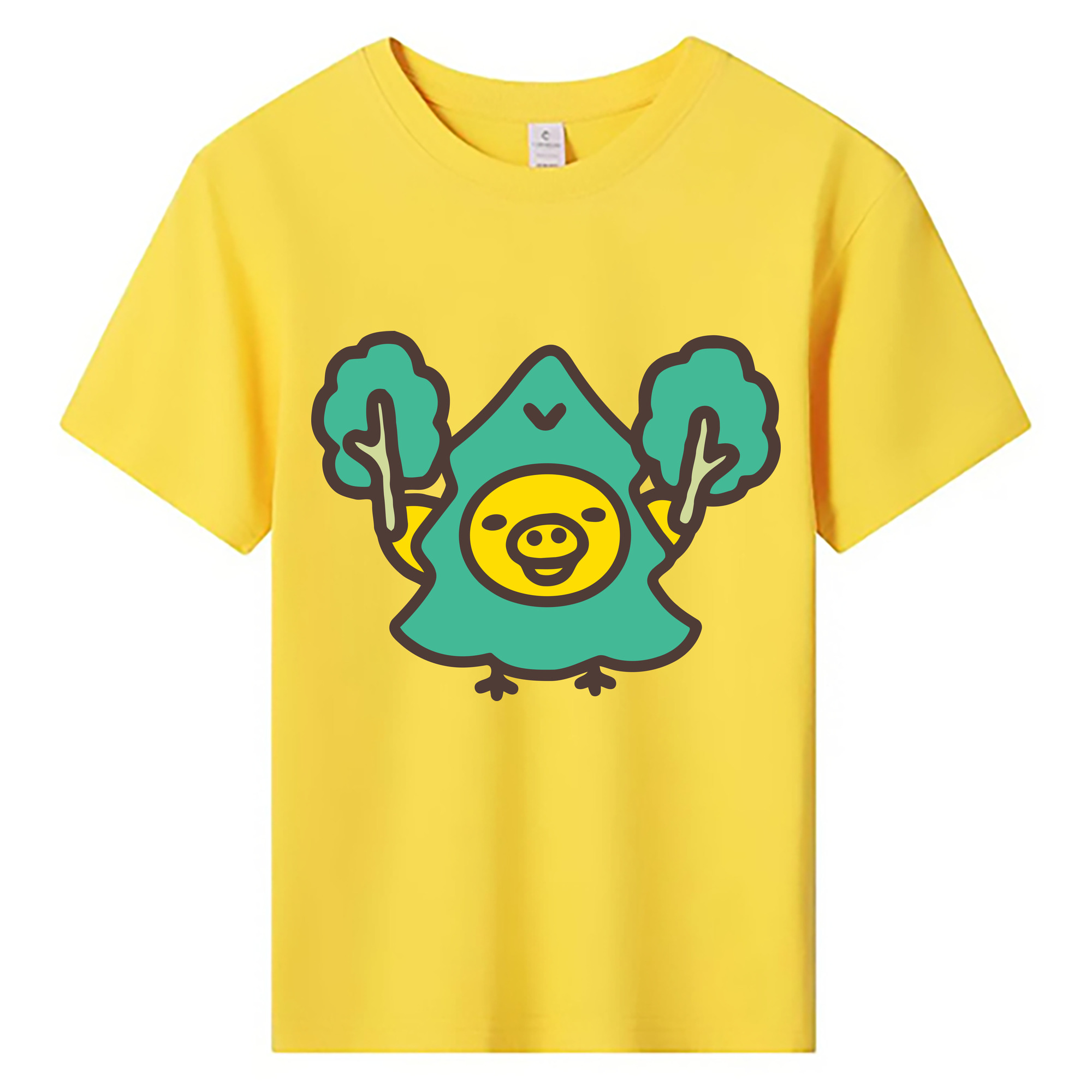 （画像用） リラックマ リラックマ キイロイトリ Rilakkuma Korilakkuma Kiiroitori 綿100％キッズTシャツ（フロントプリント）