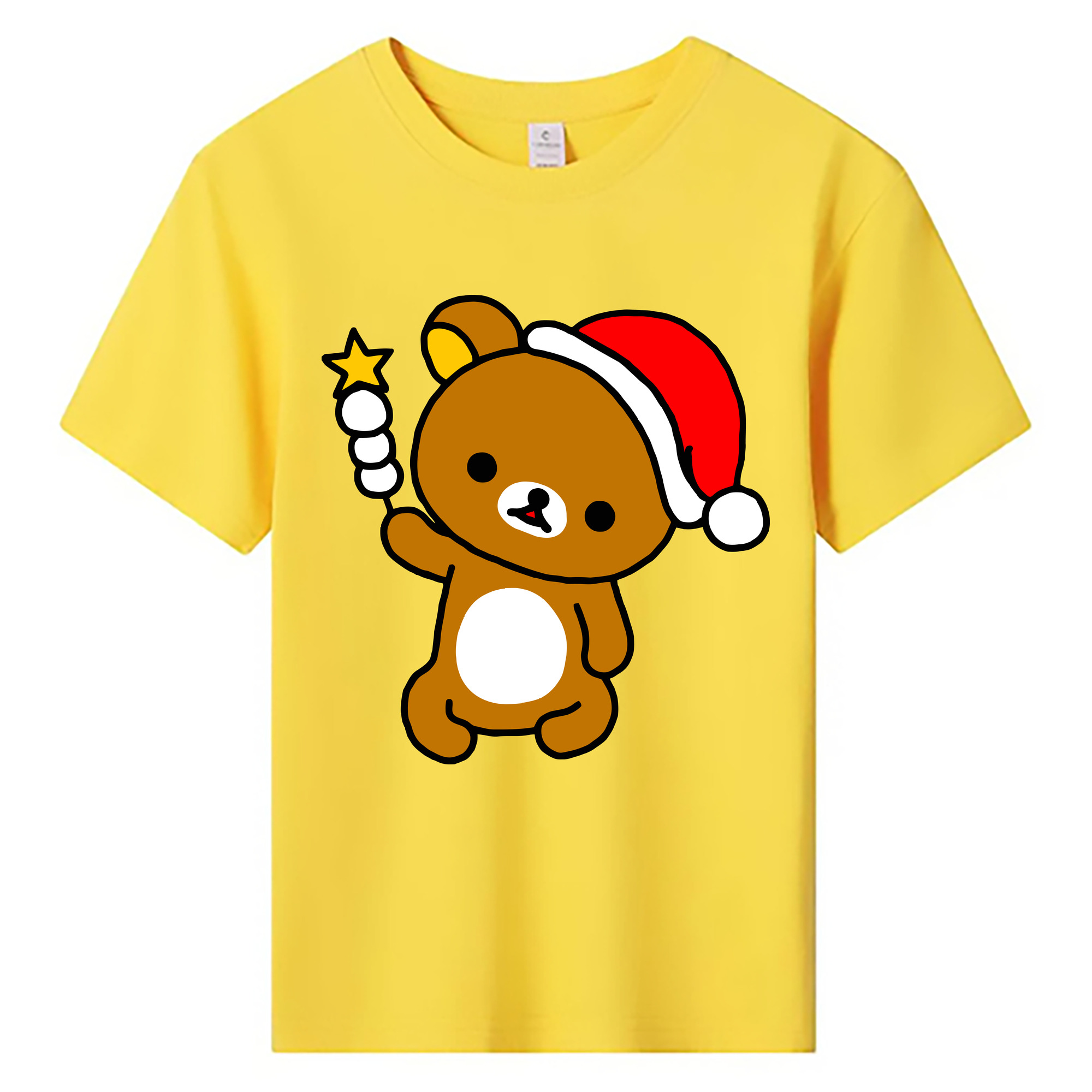 （画像用） リラックマ リラックマ キイロイトリ Rilakkuma Korilakkuma Kiiroitori 綿100％キッズTシャツ（フロントプリント）