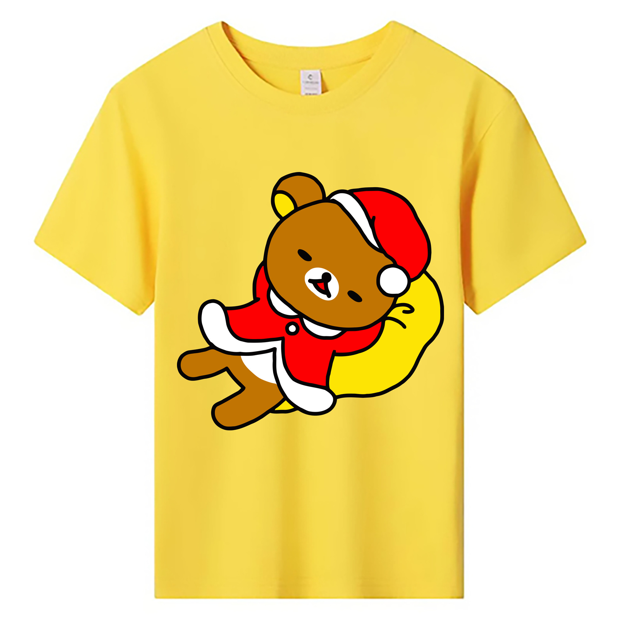 （画像用） リラックマ リラックマ キイロイトリ Rilakkuma Korilakkuma Kiiroitori 綿100％キッズTシャツ（フロントプリント）