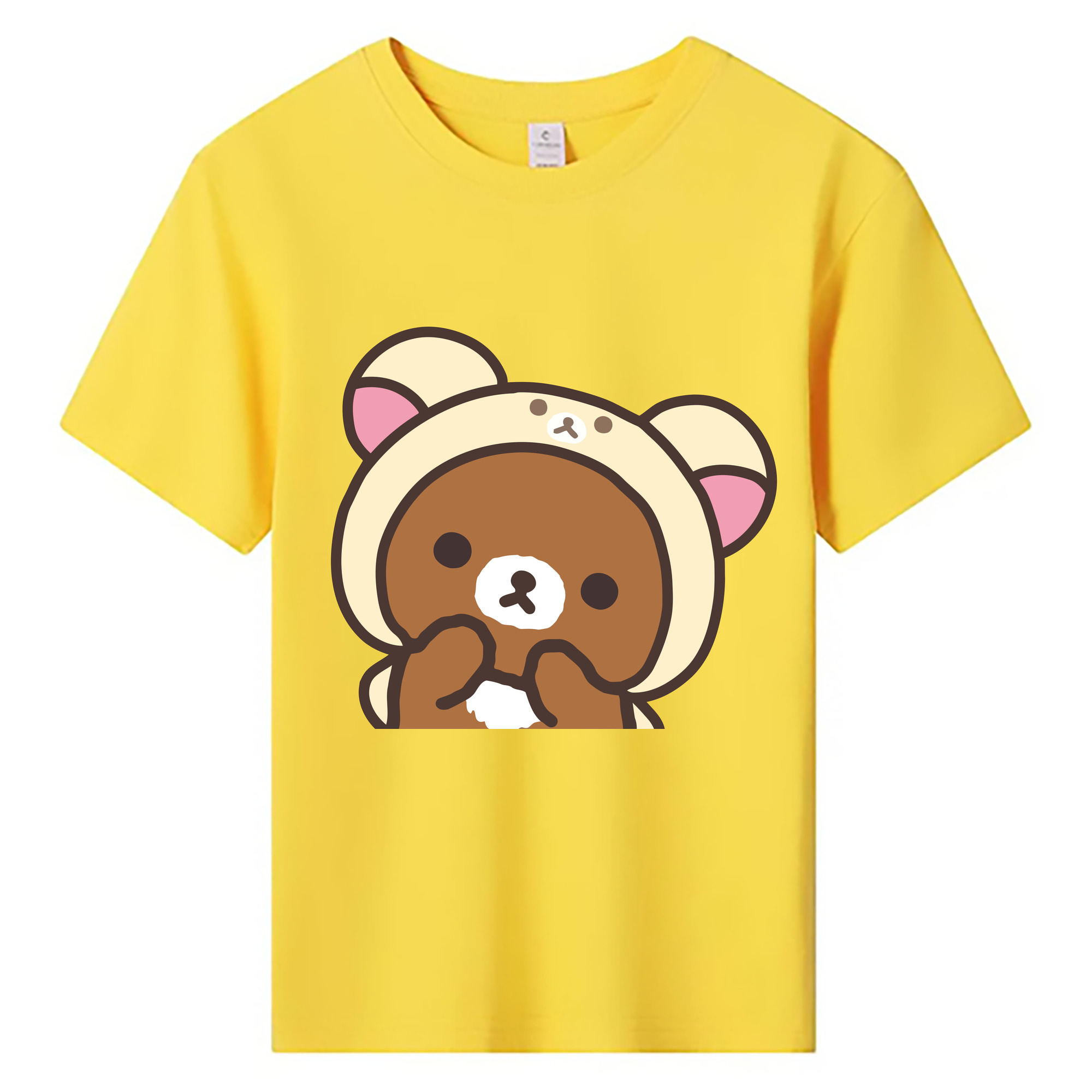 （画像用） リラックマ リラックマ キイロイトリ Rilakkuma Korilakkuma Kiiroitori 綿100％キッズTシャツ（フロントプリント）