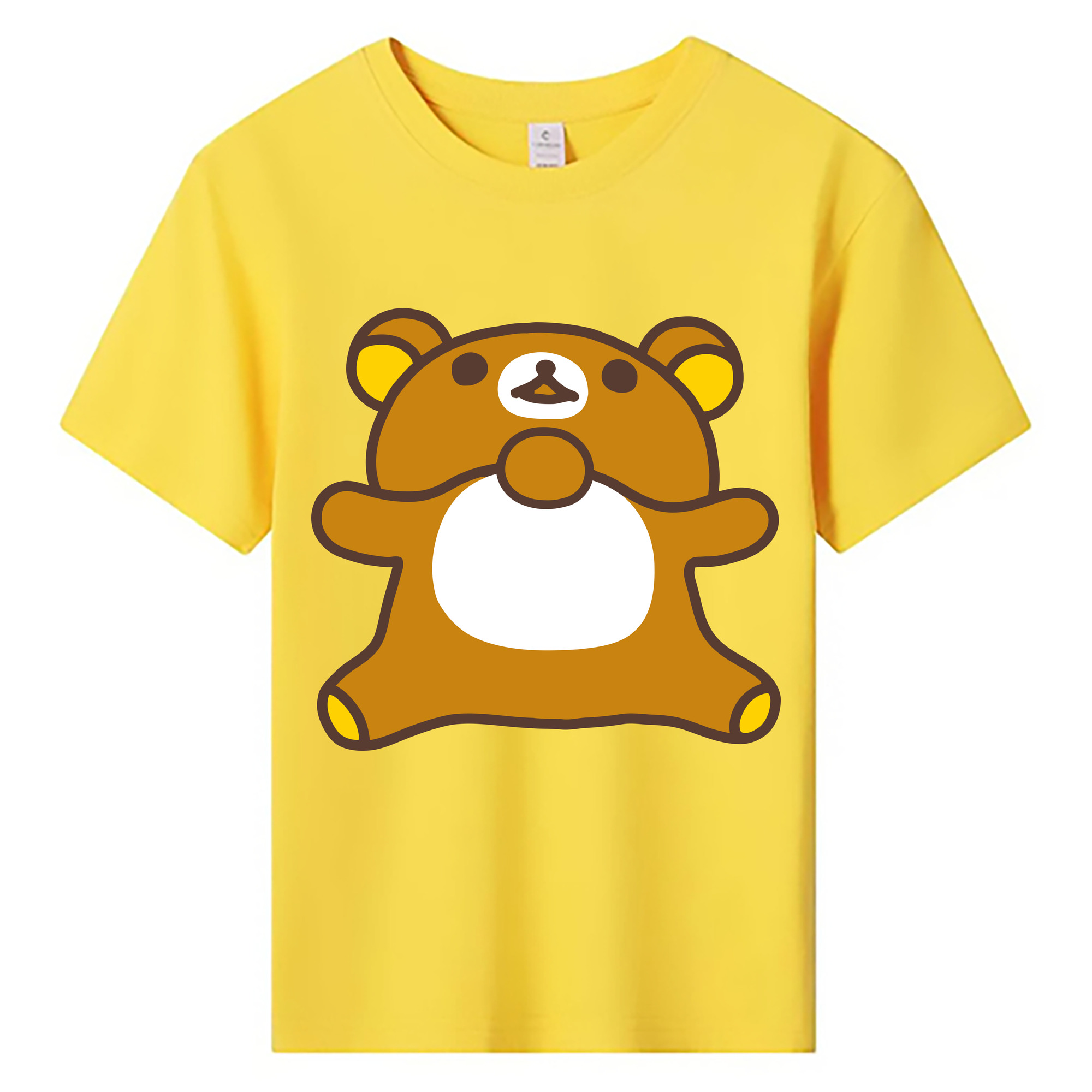 （画像用） リラックマ リラックマ キイロイトリ Rilakkuma Korilakkuma Kiiroitori 綿100％キッズTシャツ（フロントプリント）