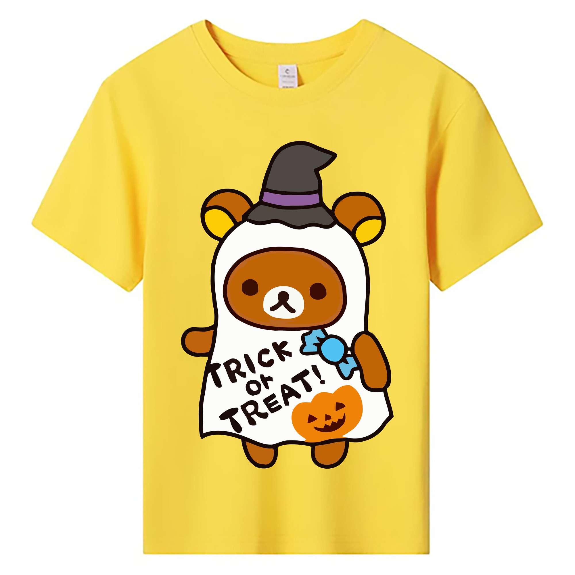 （画像用） リラックマ リラックマ キイロイトリ Rilakkuma Korilakkuma Kiiroitori 綿100％キッズTシャツ（フロントプリント）