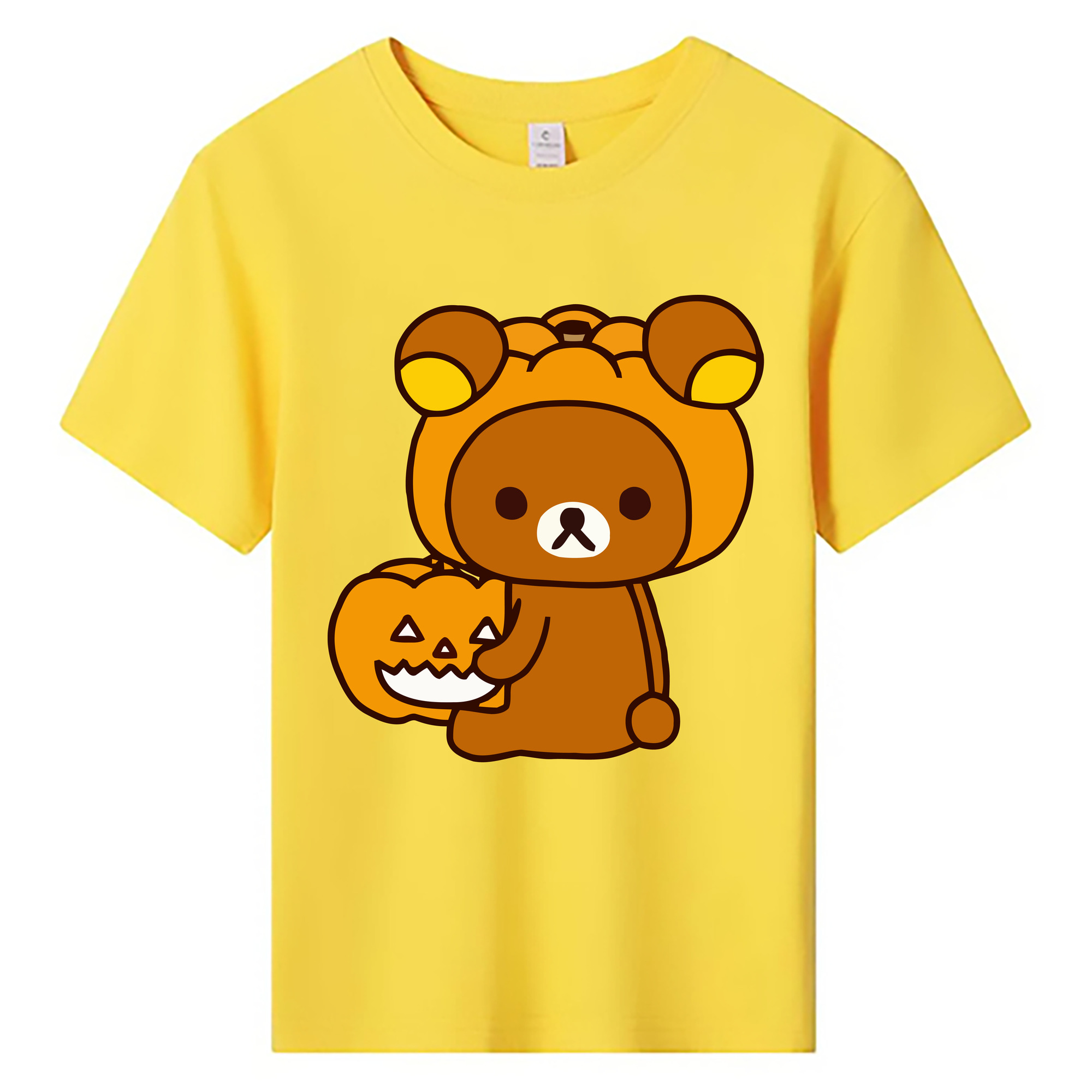 （画像用） リラックマ リラックマ キイロイトリ Rilakkuma Korilakkuma Kiiroitori 綿100％キッズTシャツ（フロントプリント）