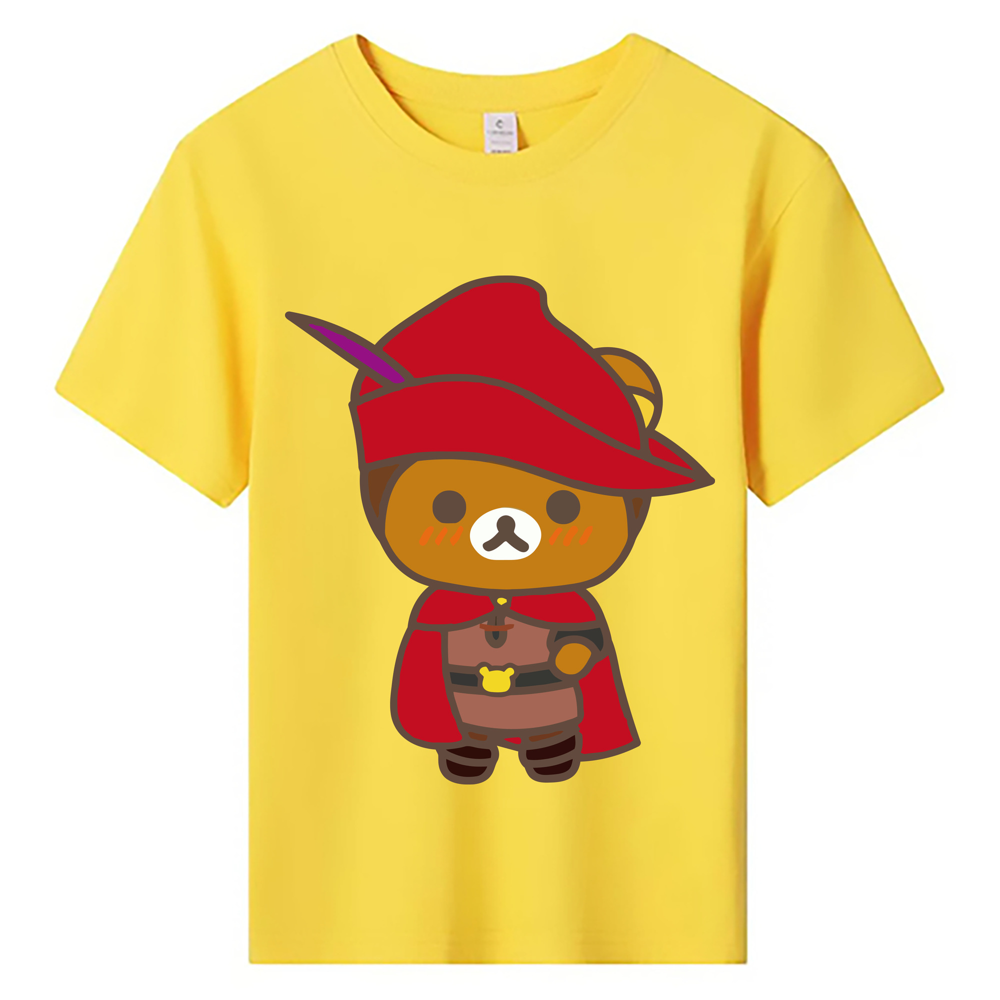 （画像用） リラックマ リラックマ キイロイトリ Rilakkuma Korilakkuma Kiiroitori 綿100％キッズTシャツ（フロントプリント）