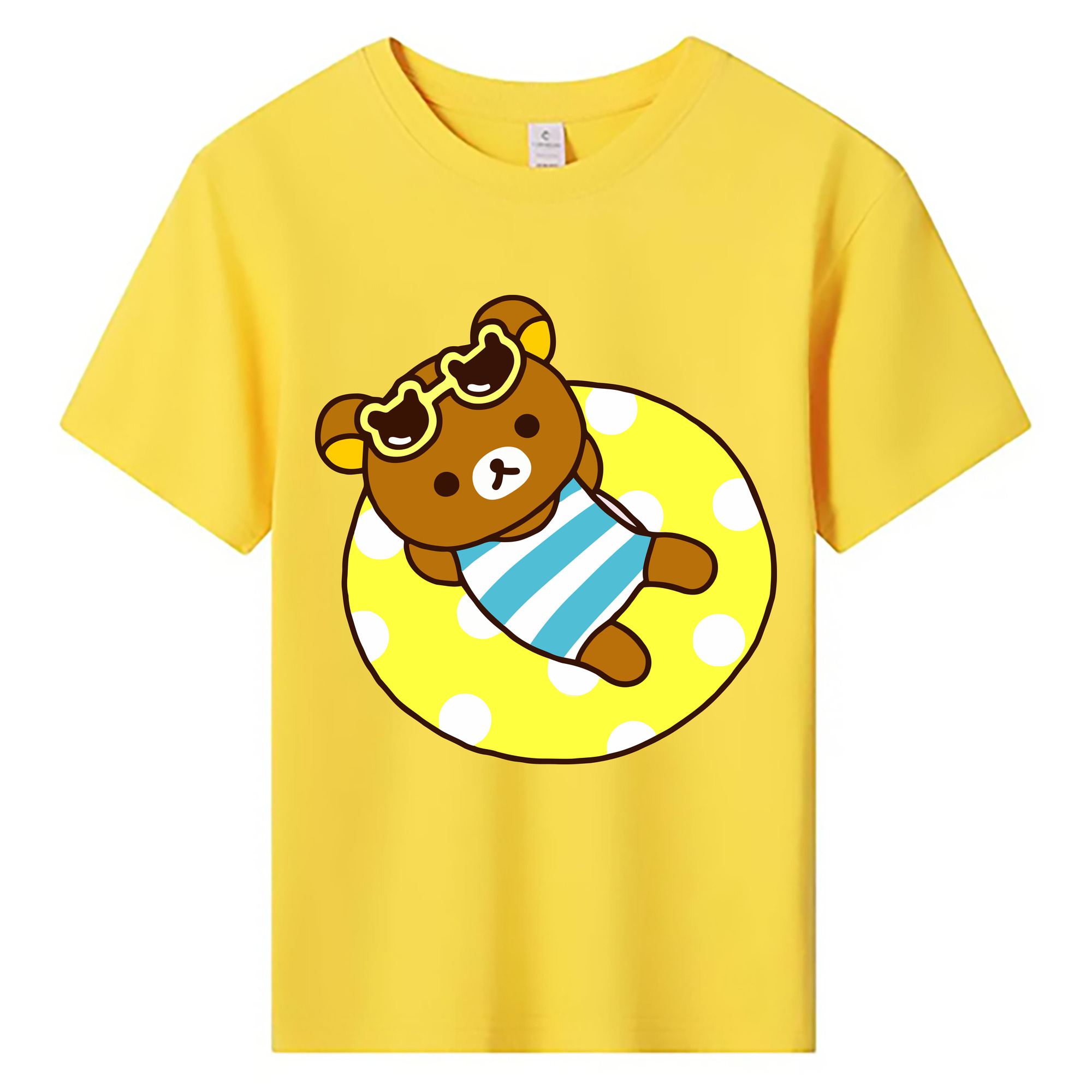 （画像用） リラックマ リラックマ キイロイトリ Rilakkuma Korilakkuma Kiiroitori 綿100％キッズTシャツ（フロントプリント）