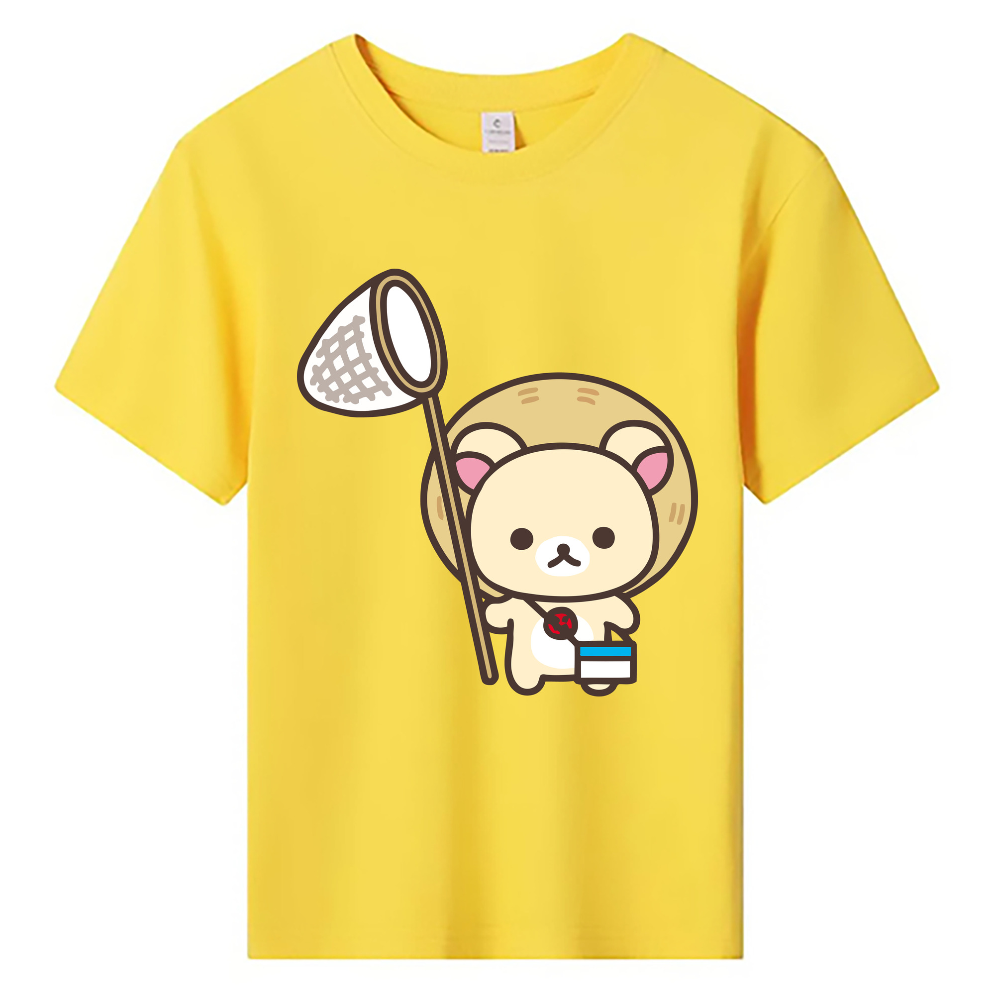 （画像用） リラックマ リラックマ キイロイトリ Rilakkuma Korilakkuma Kiiroitori 綿100％キッズTシャツ（フロントプリント）