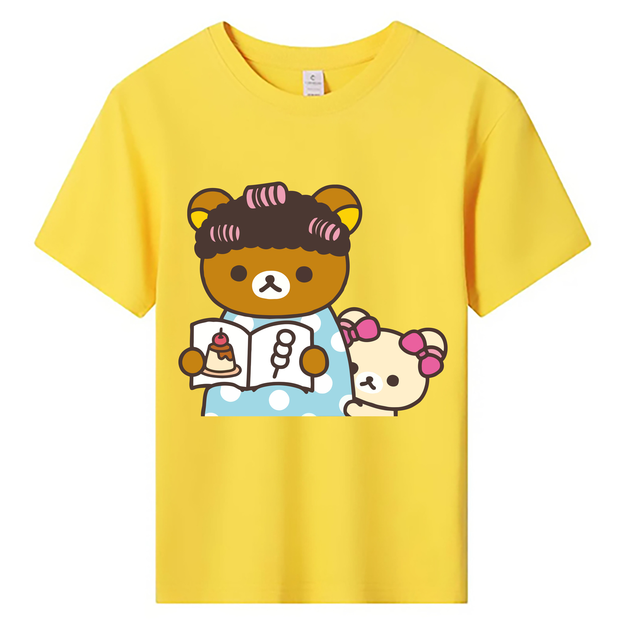 （画像用） リラックマ リラックマ キイロイトリ Rilakkuma Korilakkuma Kiiroitori 綿100％キッズTシャツ（フロントプリント）