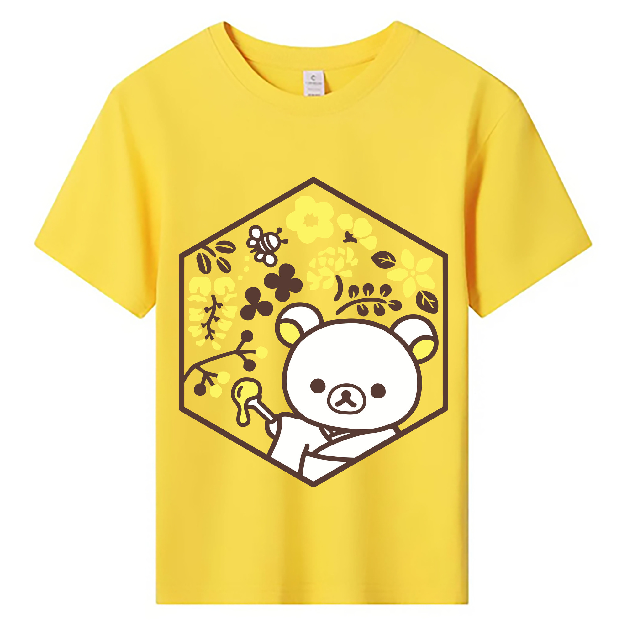 （画像用） リラックマ リラックマ キイロイトリ Rilakkuma Korilakkuma Kiiroitori 綿100％キッズTシャツ（フロントプリント）