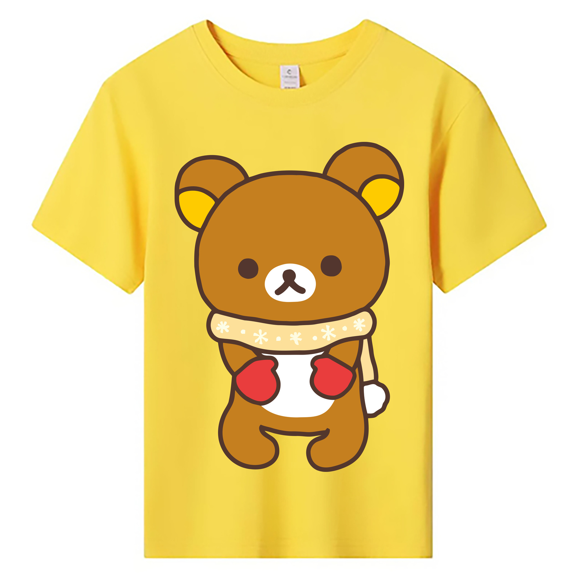 （画像用） リラックマ リラックマ キイロイトリ Rilakkuma Korilakkuma Kiiroitori 綿100％キッズTシャツ（フロントプリント）