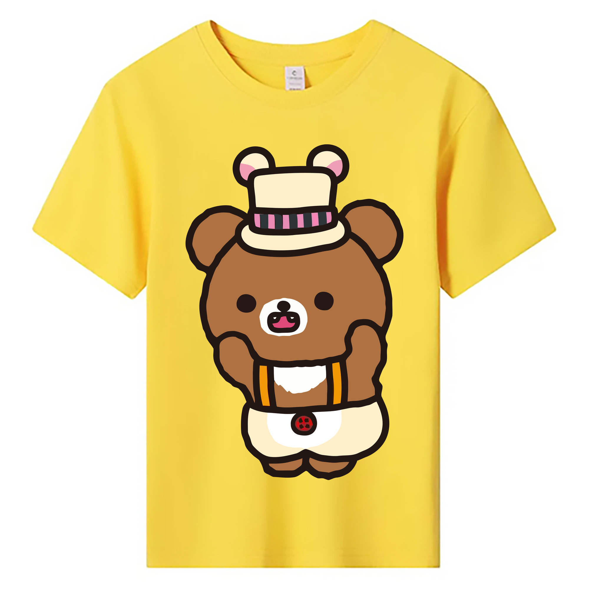 （画像用） リラックマ リラックマ キイロイトリ Rilakkuma Korilakkuma Kiiroitori 綿100％キッズTシャツ（フロントプリント）