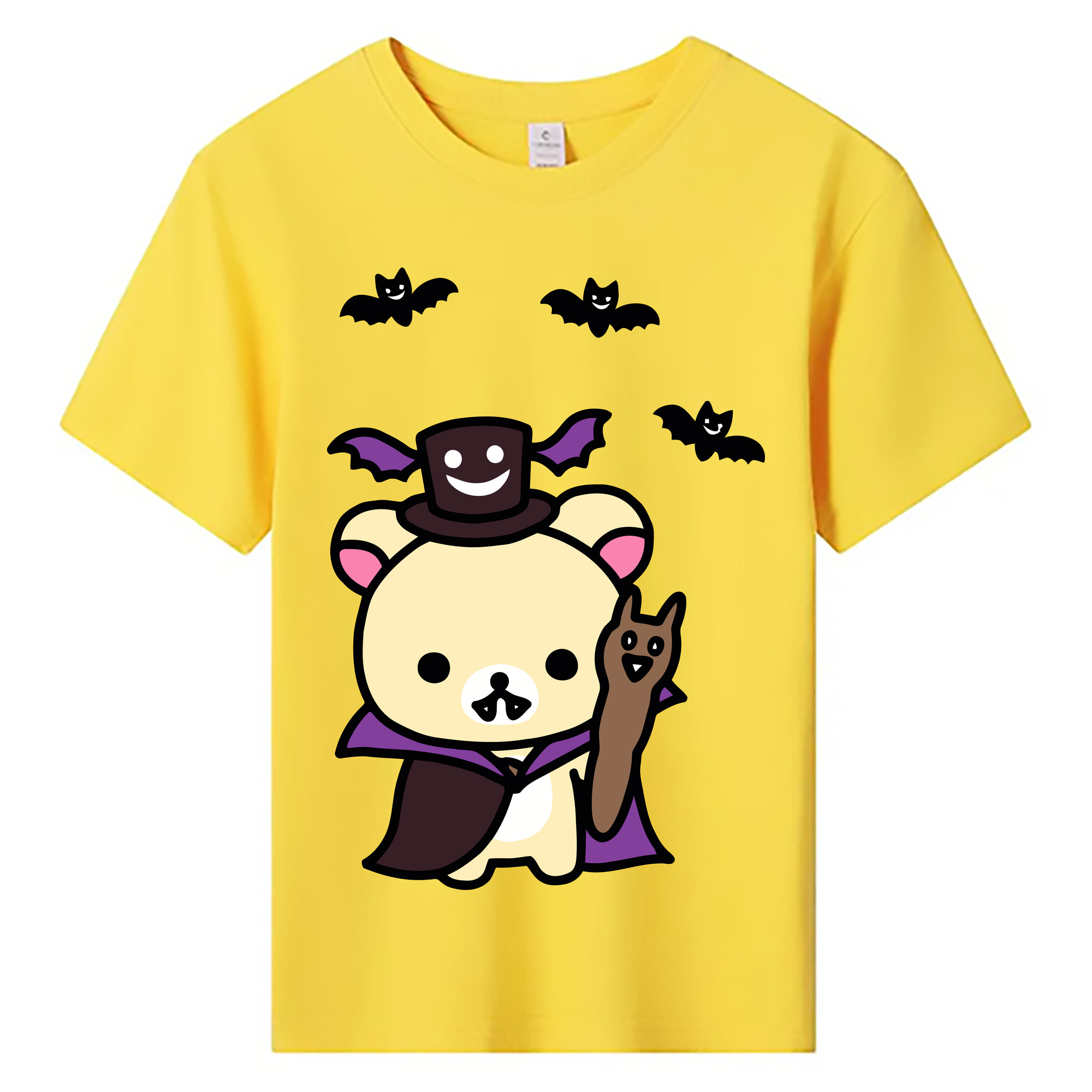 （画像用） リラックマ リラックマ キイロイトリ Rilakkuma Korilakkuma Kiiroitori 綿100％キッズTシャツ（フロントプリント）