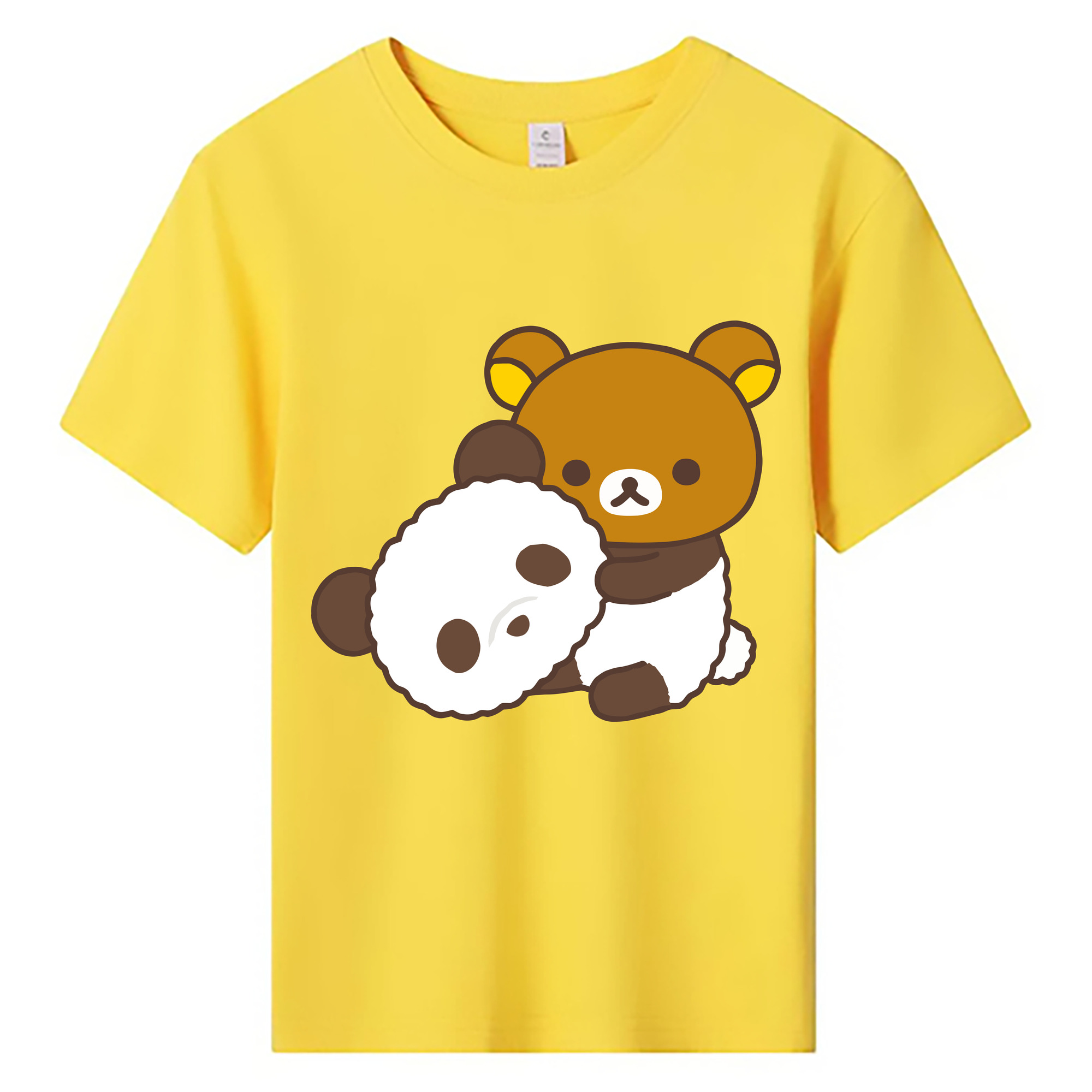 （画像用） リラックマ リラックマ キイロイトリ Rilakkuma Korilakkuma Kiiroitori 綿100％キッズTシャツ（フロントプリント）