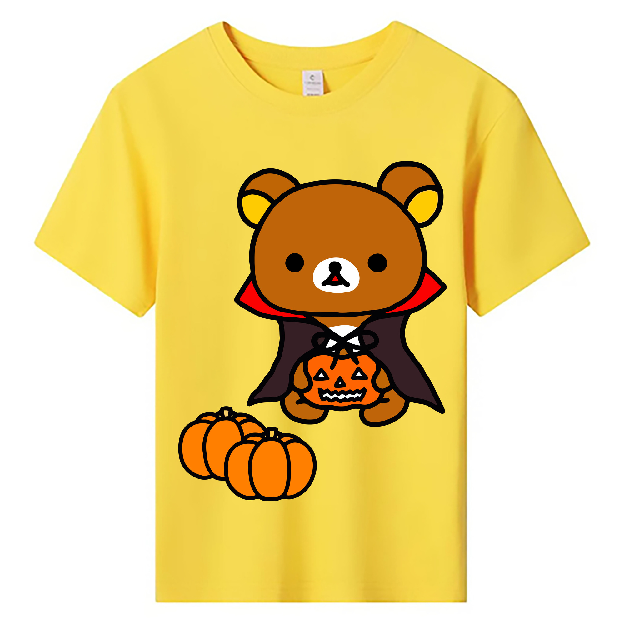 （画像用） リラックマ リラックマ キイロイトリ Rilakkuma Korilakkuma Kiiroitori 綿100％キッズTシャツ（フロントプリント）