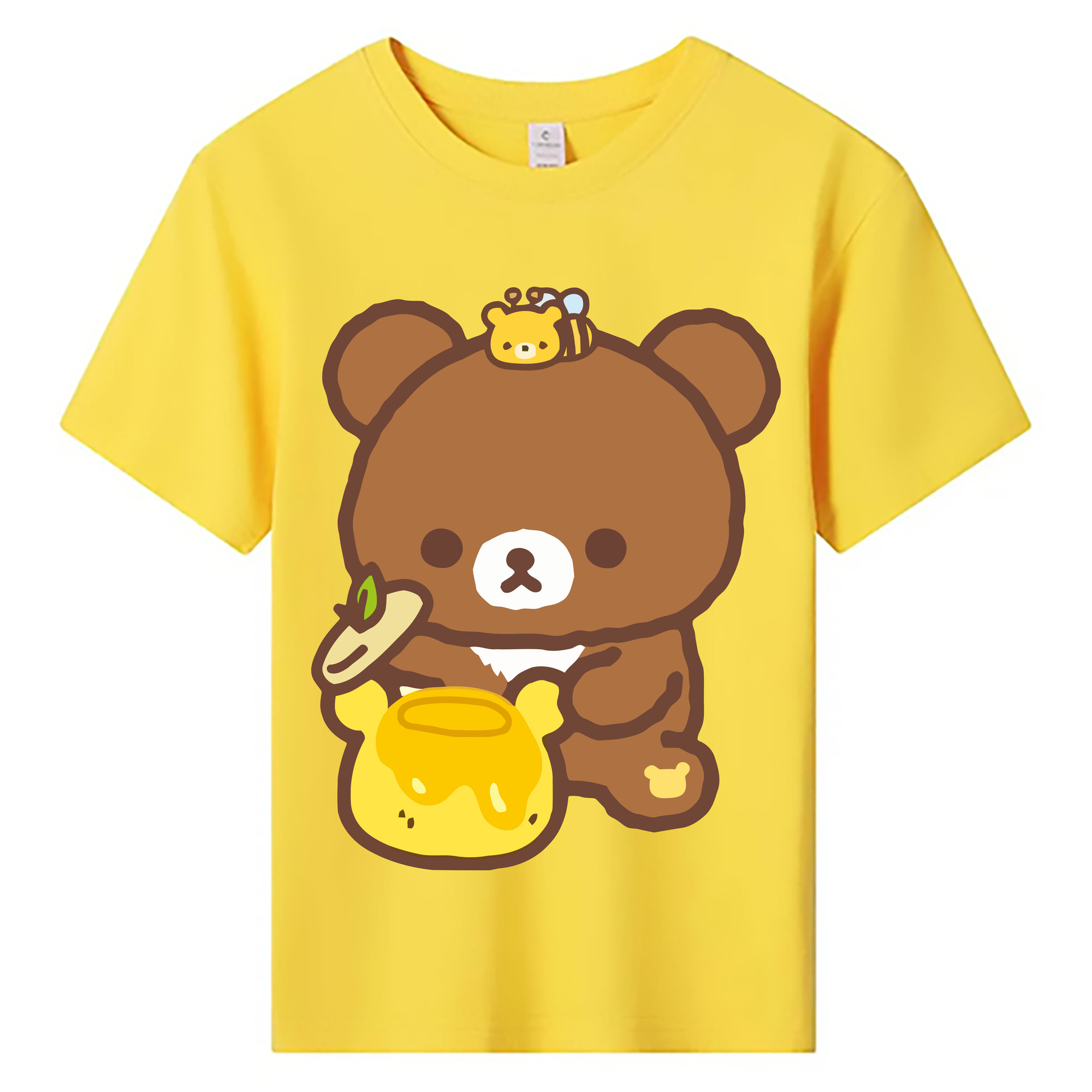 （画像用） リラックマ リラックマ キイロイトリ Rilakkuma Korilakkuma Kiiroitori 綿100％キッズTシャツ（フロントプリント）
