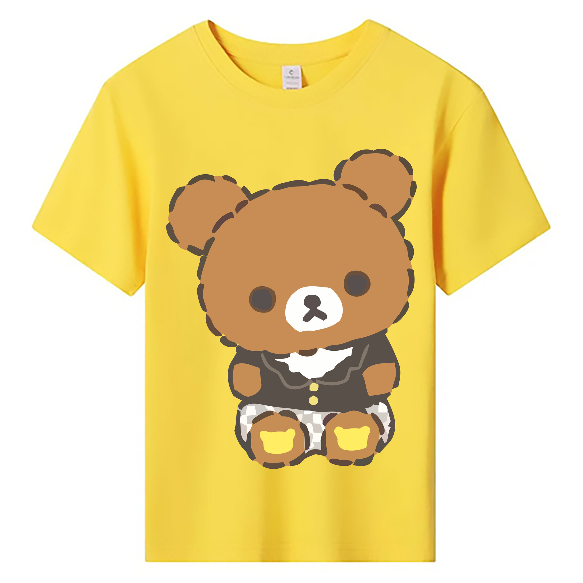 （画像用） リラックマ リラックマ キイロイトリ Rilakkuma Korilakkuma Kiiroitori 綿100％キッズTシャツ（フロントプリント）