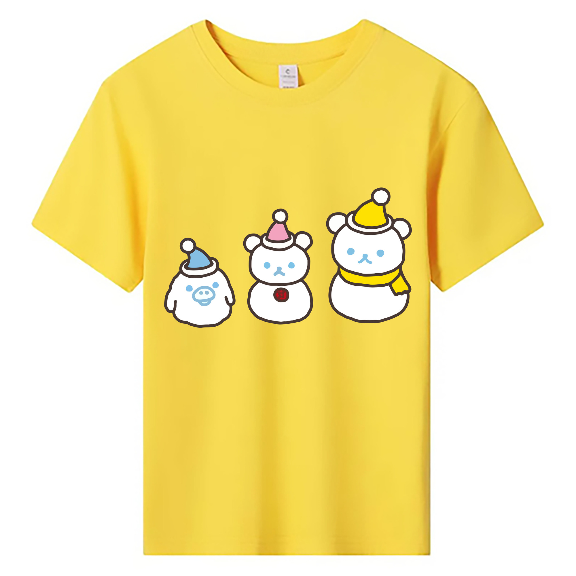 （画像用） リラックマ リラックマ キイロイトリ Rilakkuma Korilakkuma Kiiroitori 綿100％キッズTシャツ（フロントプリント）