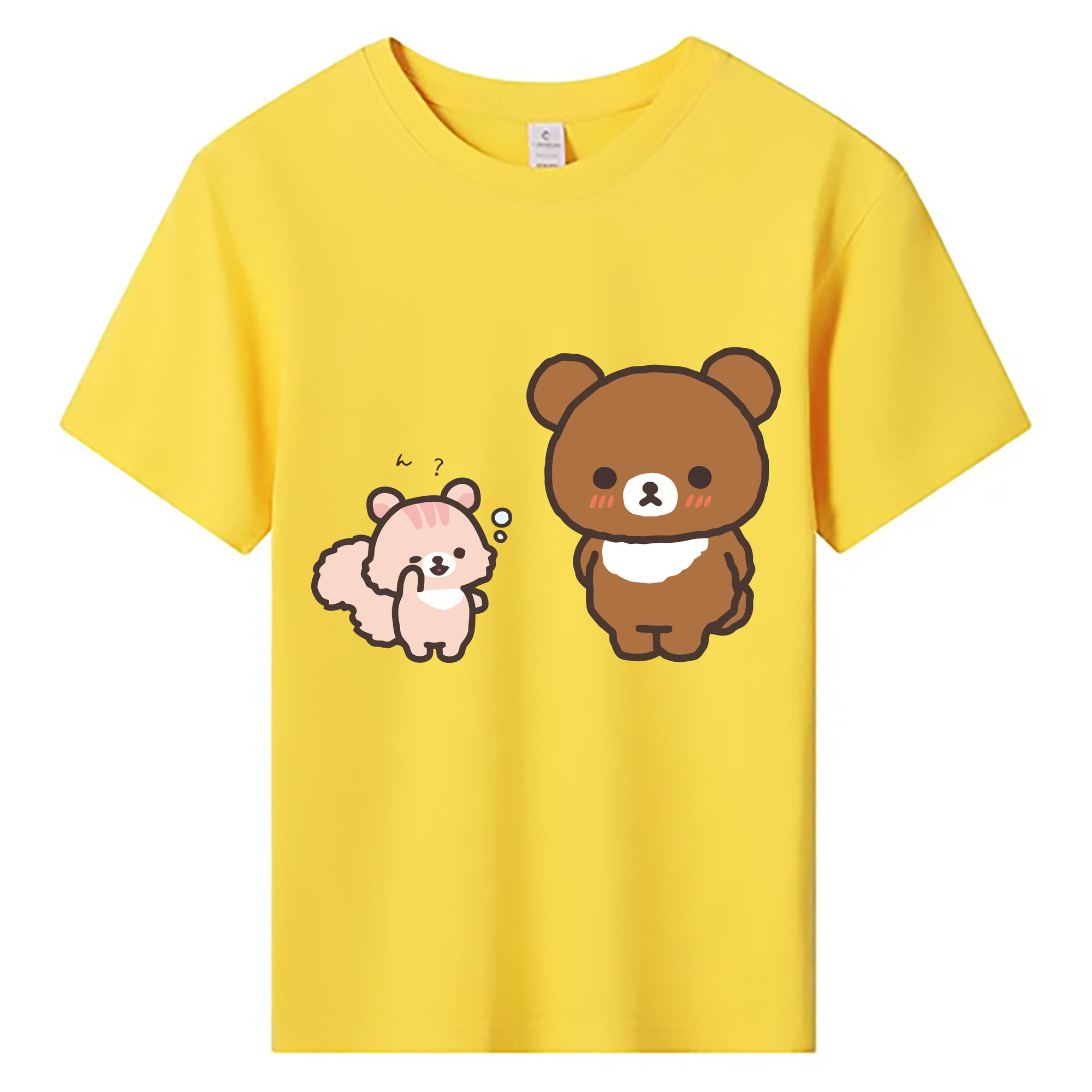 （画像用） リラックマ リラックマ キイロイトリ Rilakkuma Korilakkuma Kiiroitori 綿100％キッズTシャツ（フロントプリント）
