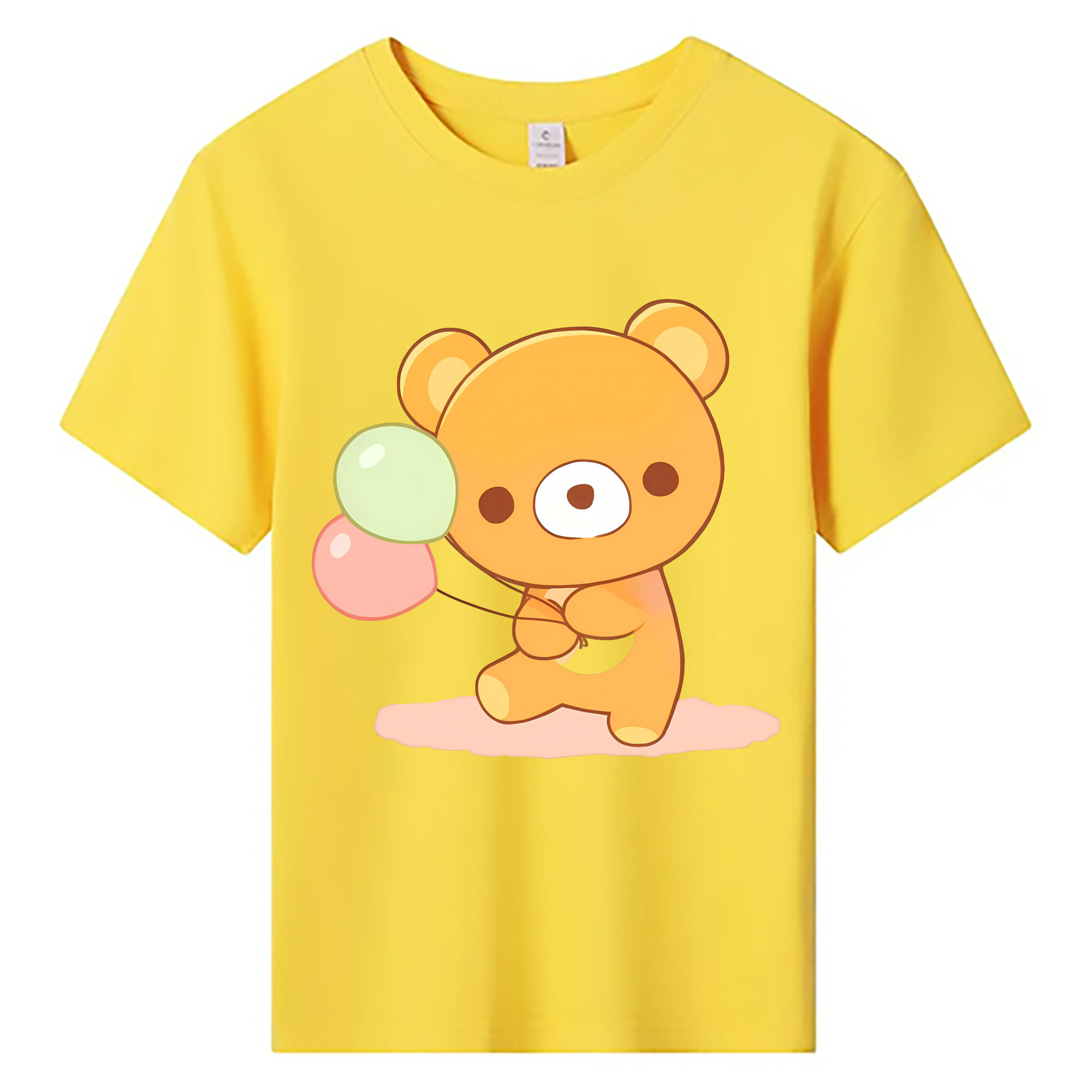（画像用） リラックマ リラックマ キイロイトリ Rilakkuma Korilakkuma Kiiroitori 綿100％キッズTシャツ（フロントプリント）