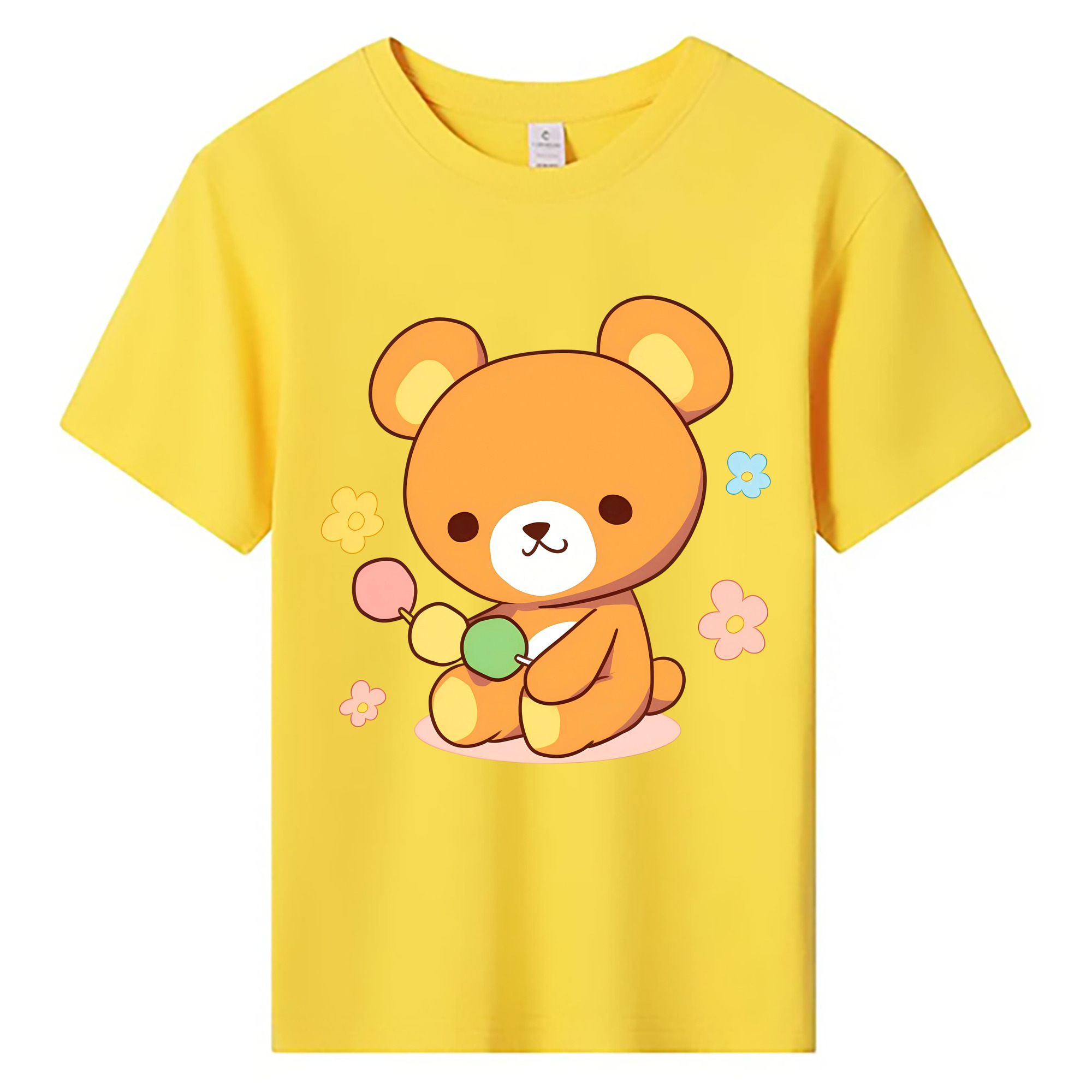 （画像用） リラックマ リラックマ キイロイトリ Rilakkuma Korilakkuma Kiiroitori 綿100％キッズTシャツ（フロントプリント）