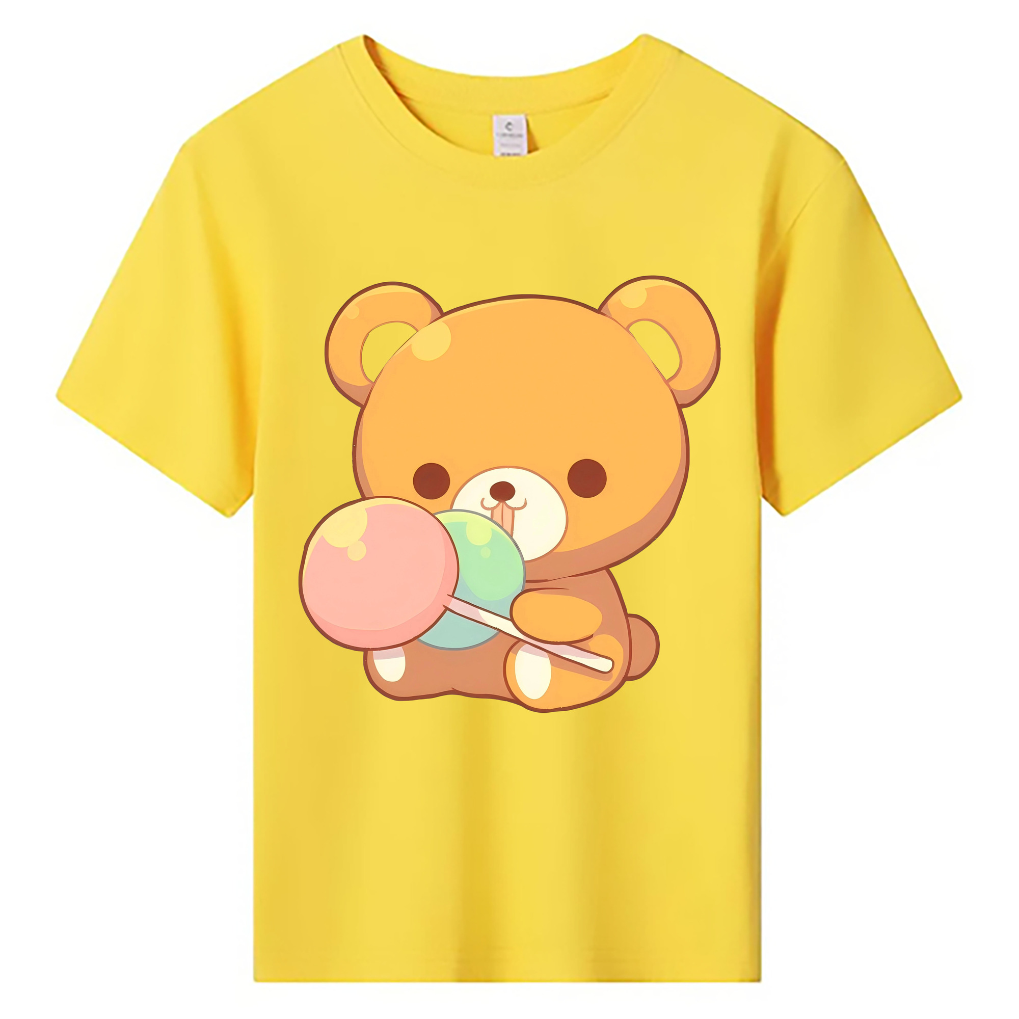 （画像用） リラックマ リラックマ キイロイトリ Rilakkuma Korilakkuma Kiiroitori 綿100％キッズTシャツ（フロントプリント）