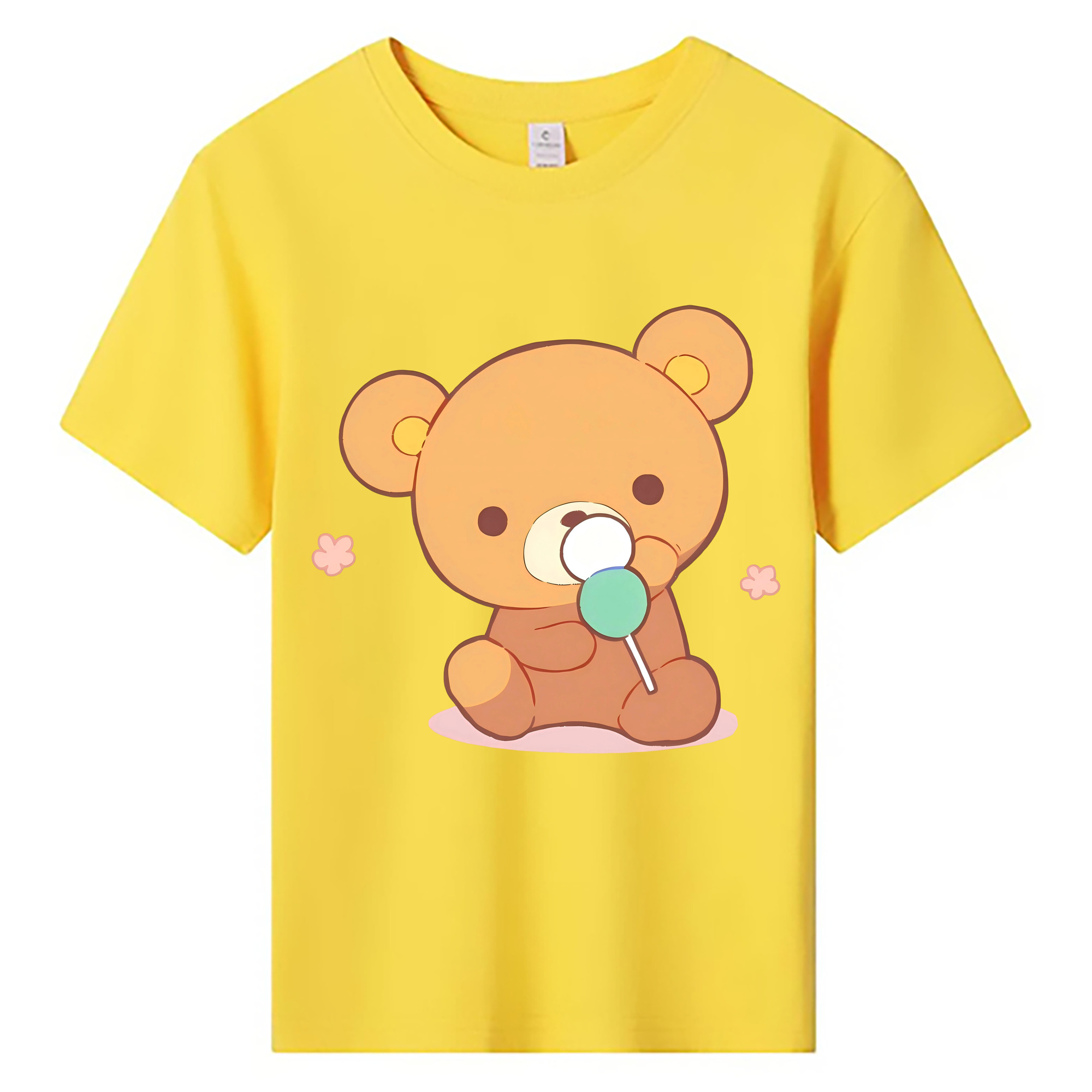 （画像用） リラックマ リラックマ キイロイトリ Rilakkuma Korilakkuma Kiiroitori 綿100％キッズTシャツ（フロントプリント）