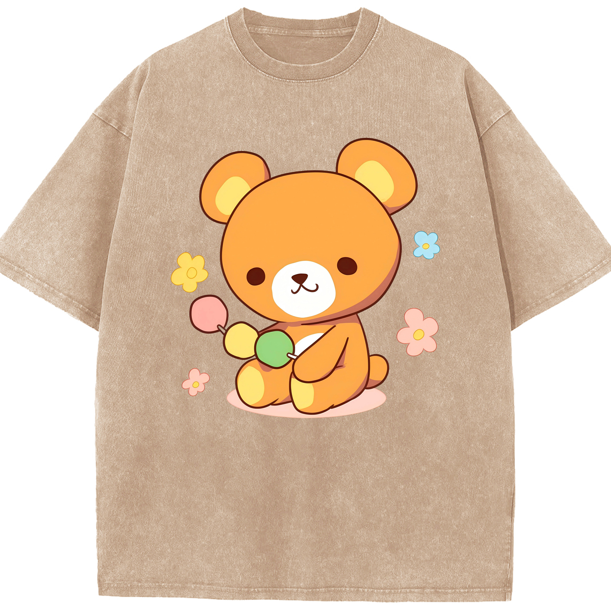 （画像用） リラックマ リラックマ キイロイトリ Rilakkuma Korilakkuma Kiiroitori 綿100% ヴィンテージ風 半袖Tシャツ（フロントプリント）