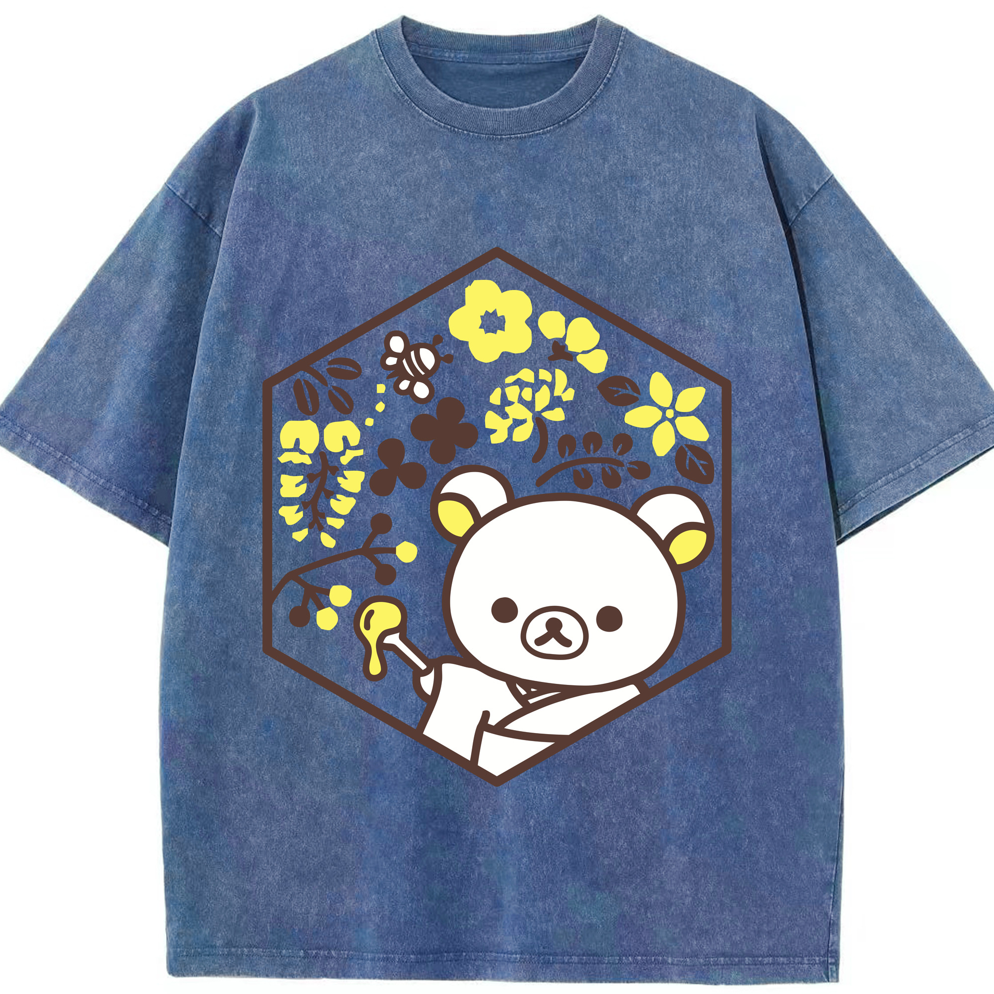 （画像用） リラックマ リラックマ キイロイトリ Rilakkuma Korilakkuma Kiiroitori 綿100% ヴィンテージ風 半袖Tシャツ（フロントプリント）
